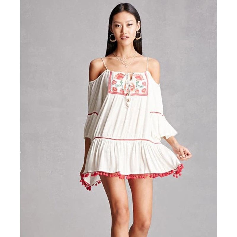 & Other Stories Z&L Europe Embroidered Floral Crinkled Woven Mini Dress M Size M / US 6-8 / IT 42-44 - 1 Thumbnail