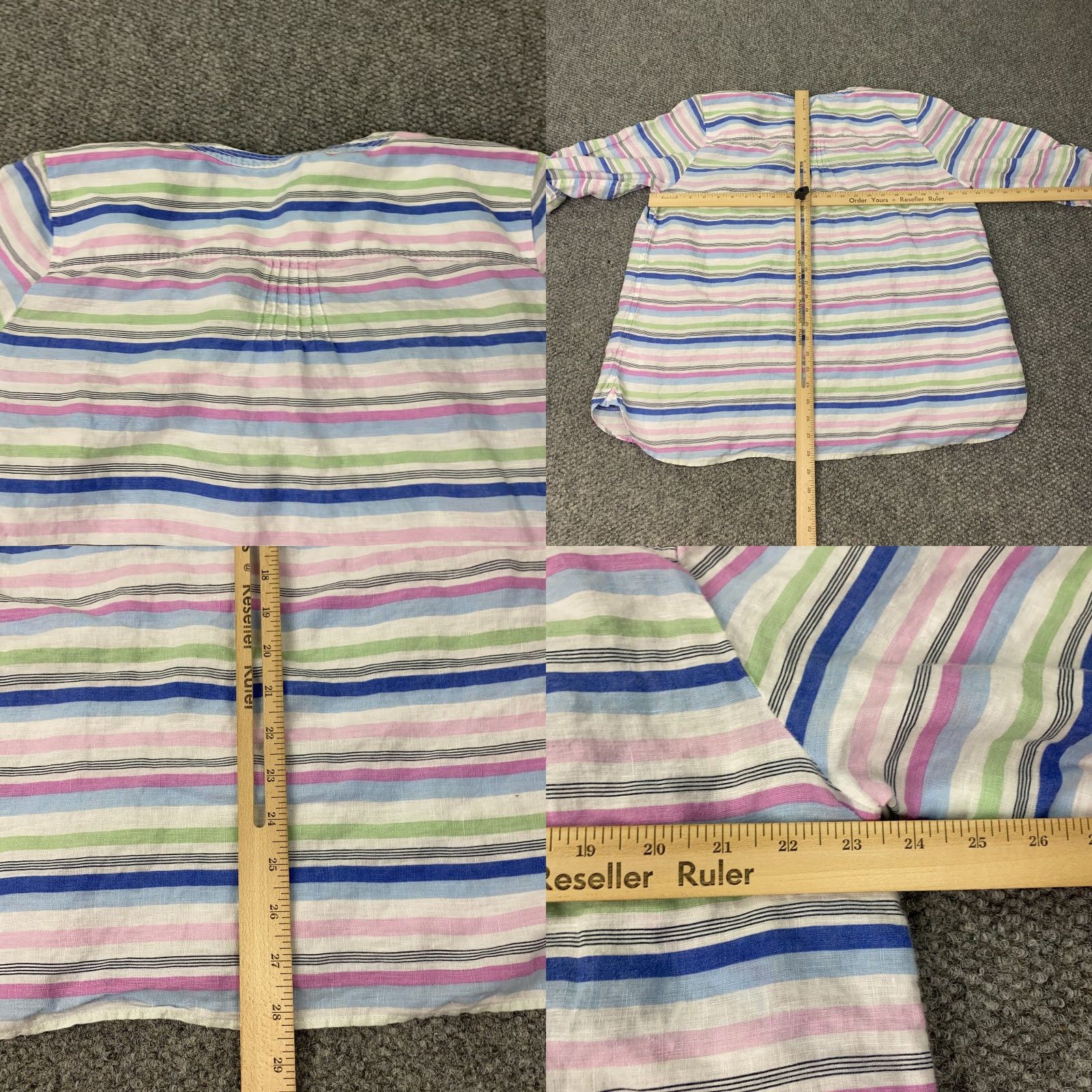 Talbots Talbots Linen Shirt Women 2X Pink Henley Striped Roll Tab 3/4 Sleeve Tunic Blouse | Plus Size | Linen Shirt Women Talbots Size XXL / US 16-18 / IT 52-54 - 8 Thumbnail