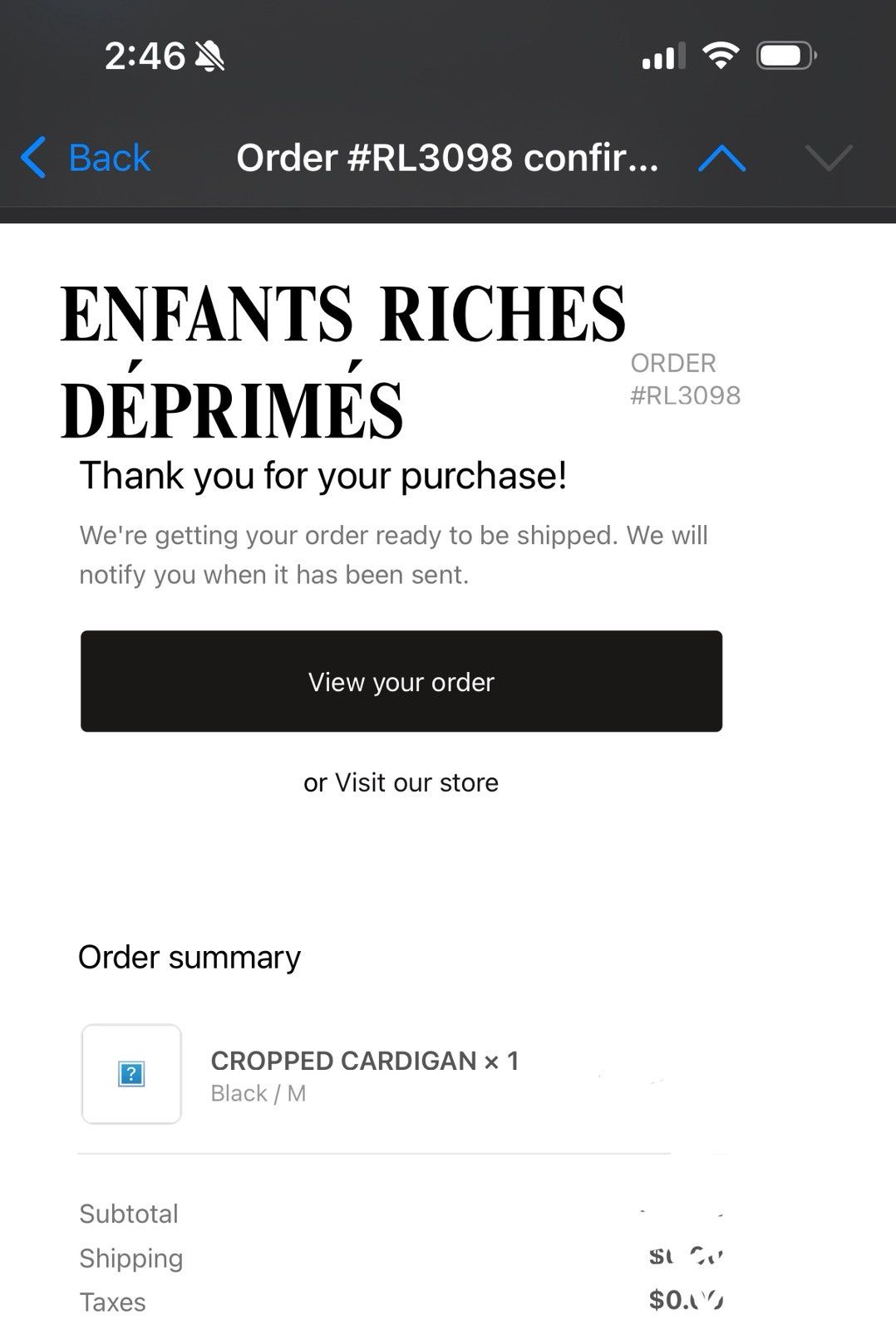 Enfants Riches Deprimes ERD cropped cardigan Size US S / EU 44-46 / 1 - 7 Thumbnail