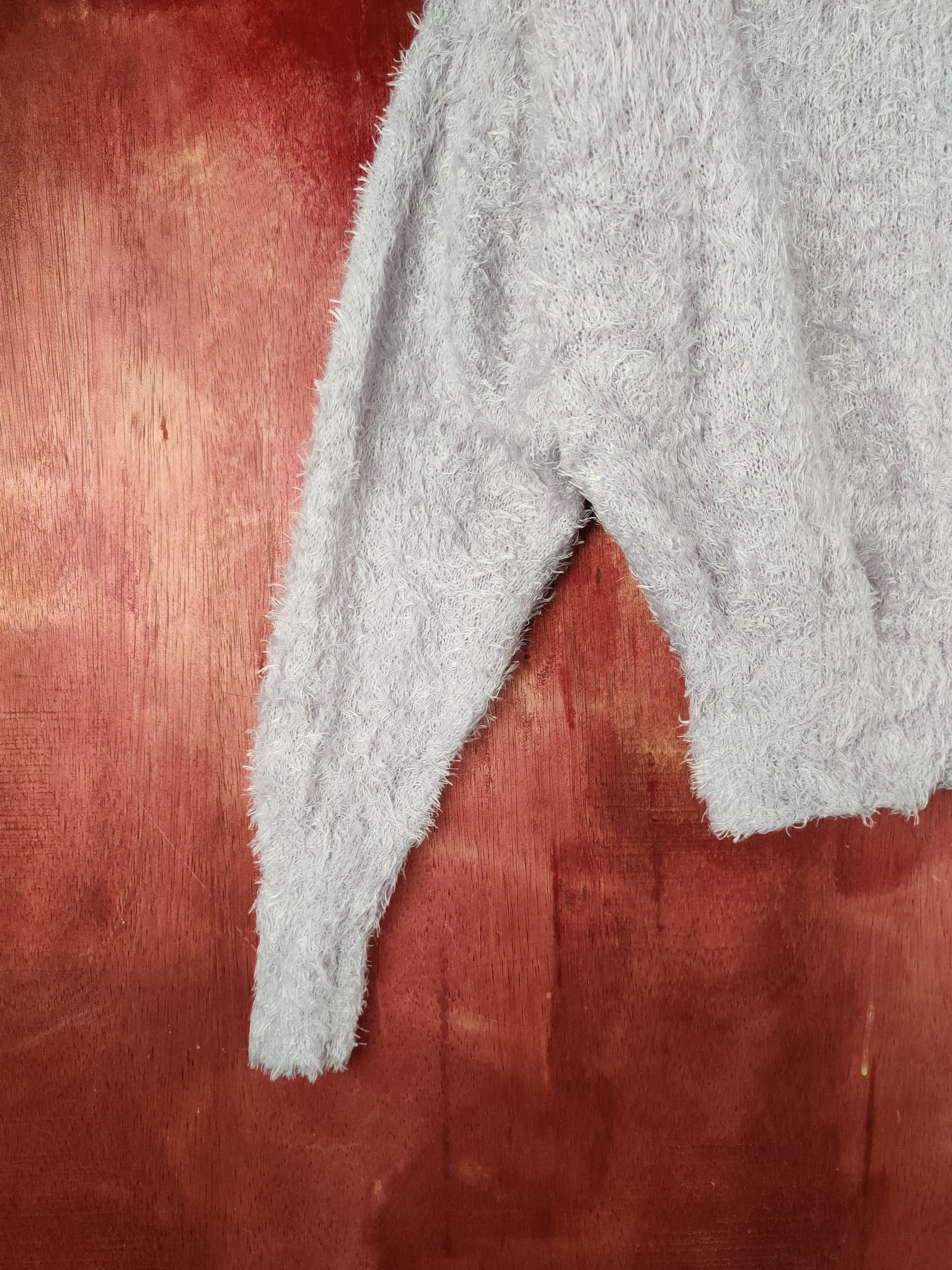 Homespun Knitwear Earth Music & Ecology Purple Fur Mohair Knitwear #S1978 Size M / US 6-8 / IT 42-44 - 4 Thumbnail