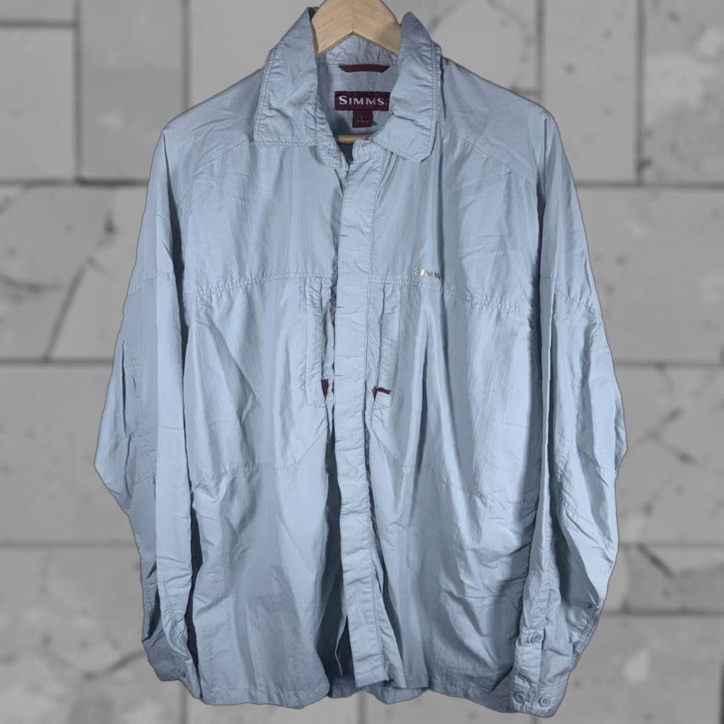 Vintage Simms Blue Button Fishing Shirt Mens Size L Size US L / EU 52-54 / 3 - 1 Thumbnail