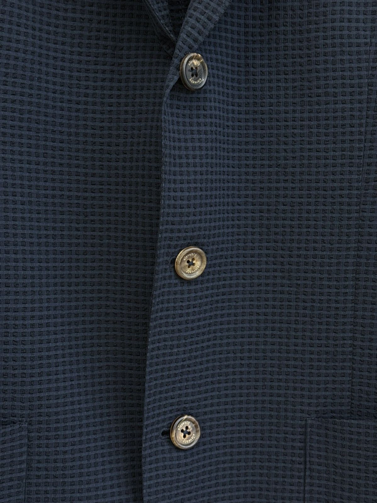Eleventy Eleventy Navy Blue Textur Lightweight Blazer Jacket Size 44R - 4 Thumbnail
