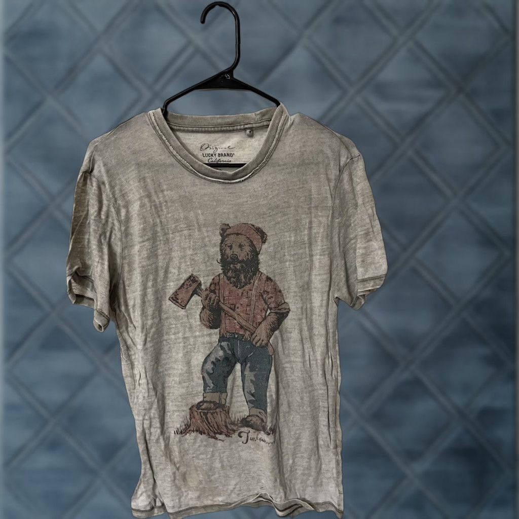 Lucky Brand Lucky Brand Men’s Gray Graphic T-Shirt Short Sleeve Crew Neck Cotton Animals Bear Hipster Casual Size S Size US S / EU 44-46 / 1 - 1 Thumbnail