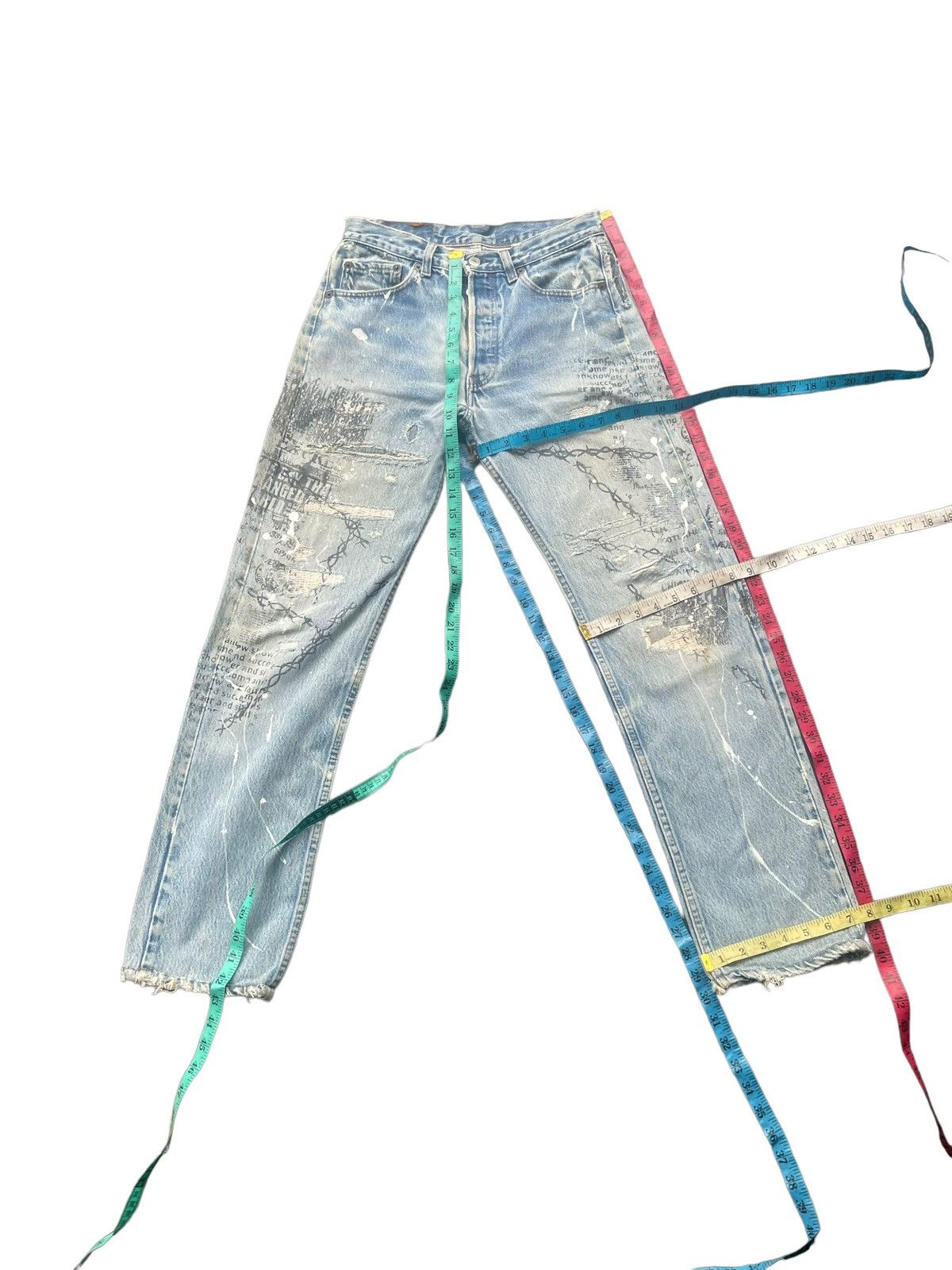 Levi's Vintage 80’s Levis 501 e Usa Distresed Denim Size US 29 - 13 Thumbnail