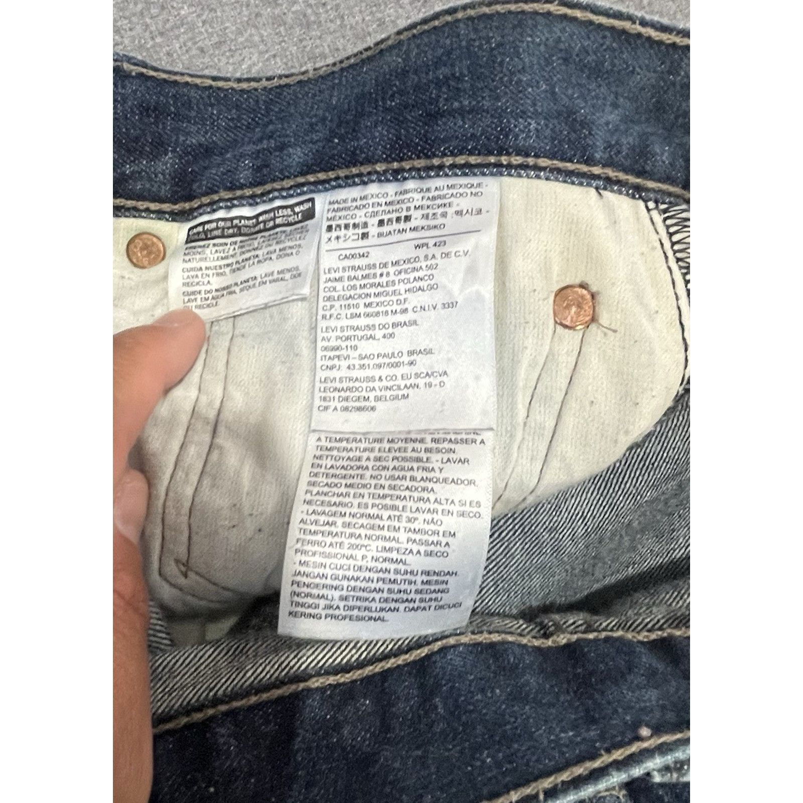 Levi's Levi's Jeans Men 33x32 Blue 501 Button Fly Straight Leg Size US 33 - 5 Thumbnail