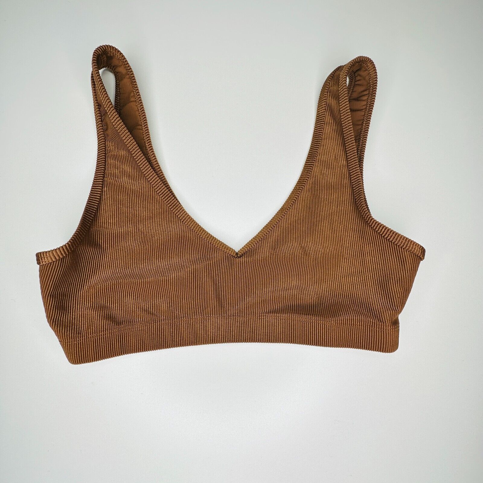 Other Weworewhat Brown V-Neck Stretch Pullover Sports Bra Medium Size M / US 6-8 / IT 42-44 - 2 Thumbnail