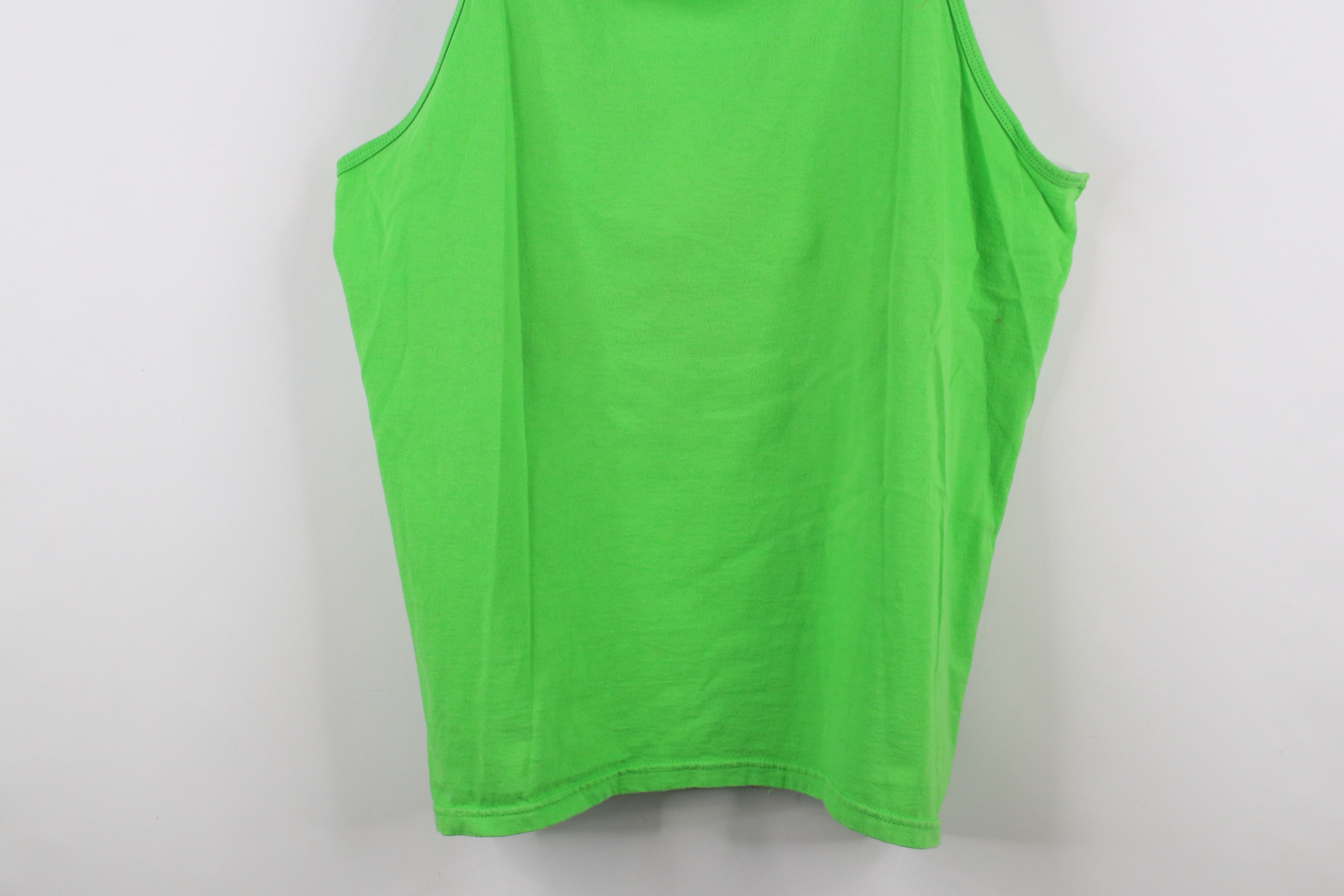 Vintage Vintage 90s Streetwear Tank Top T-Shirt Lime Green Cotton Size US L / EU 52-54 / 3 - 3 Thumbnail