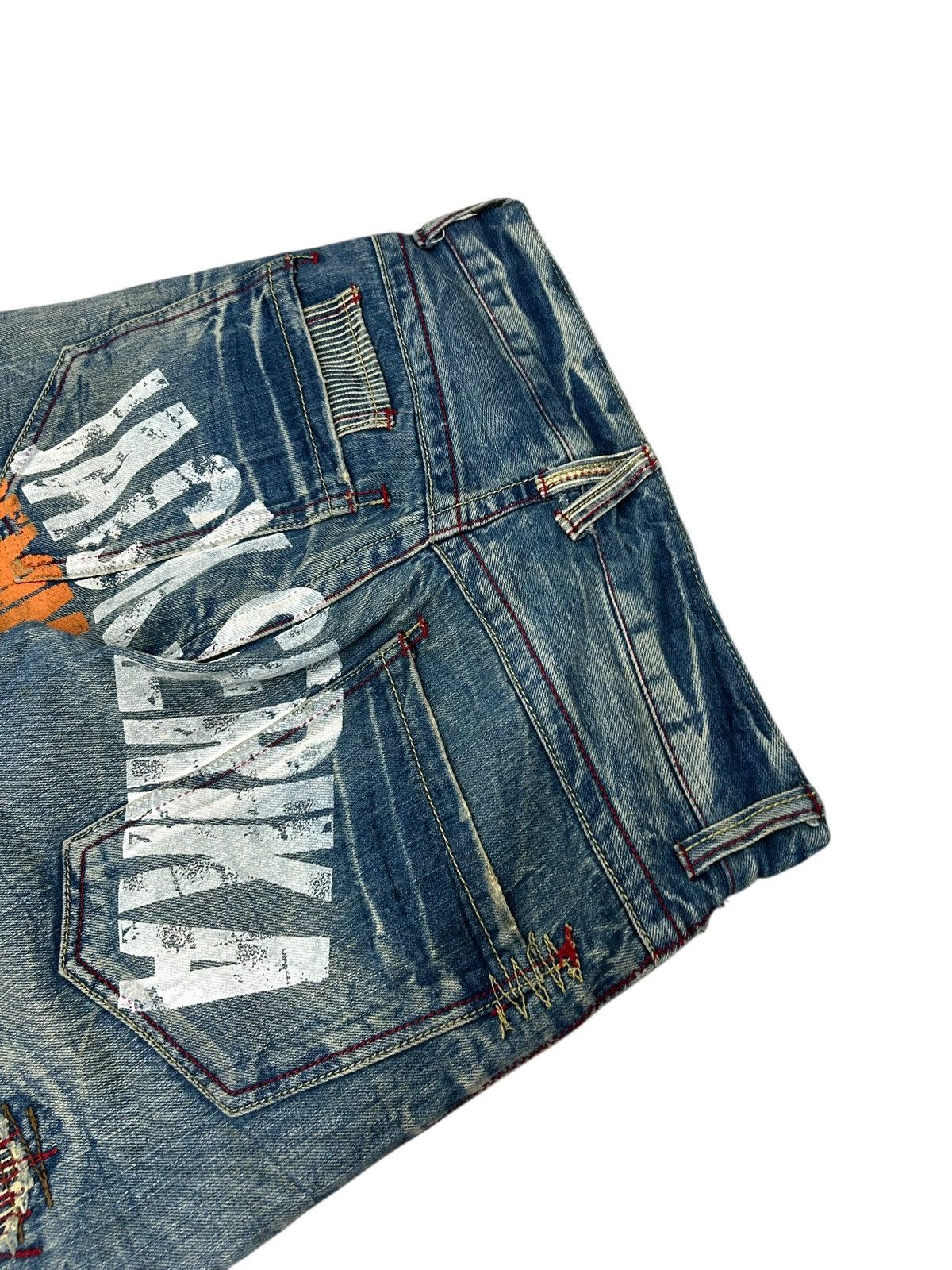 Japanese Brand Jack Serika Japan Denim Light Wash Mud Clawn Distressed Size US 31 - 18 Thumbnail