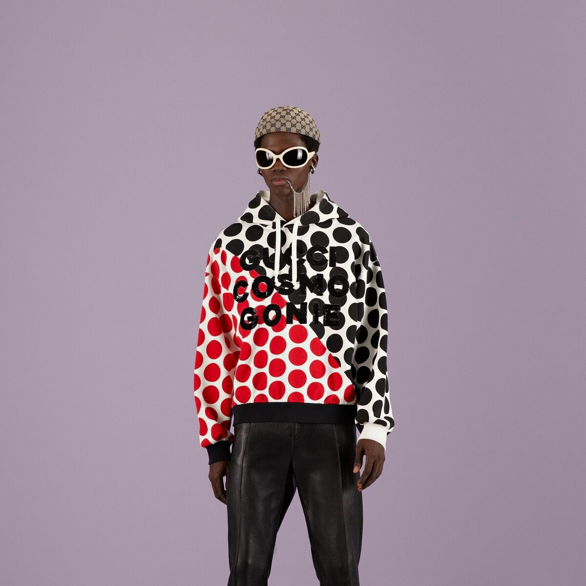 Gucci o1w1db10725 Polka Dot Cotton Sweatshirt Hoodie With Patch Size US L / EU 52-54 / 3 - 5 Thumbnail