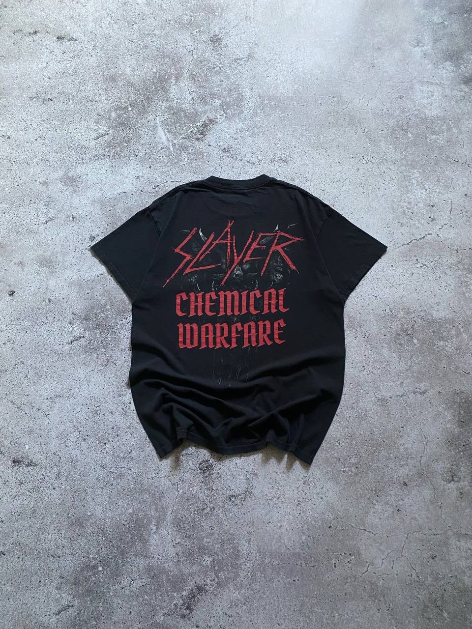 Vintage SLAYER “CHEMICAL WARFARE” THRASH METAL BAND T SHIRT Size US M / EU 48-50 / 2 - 6 Thumbnail