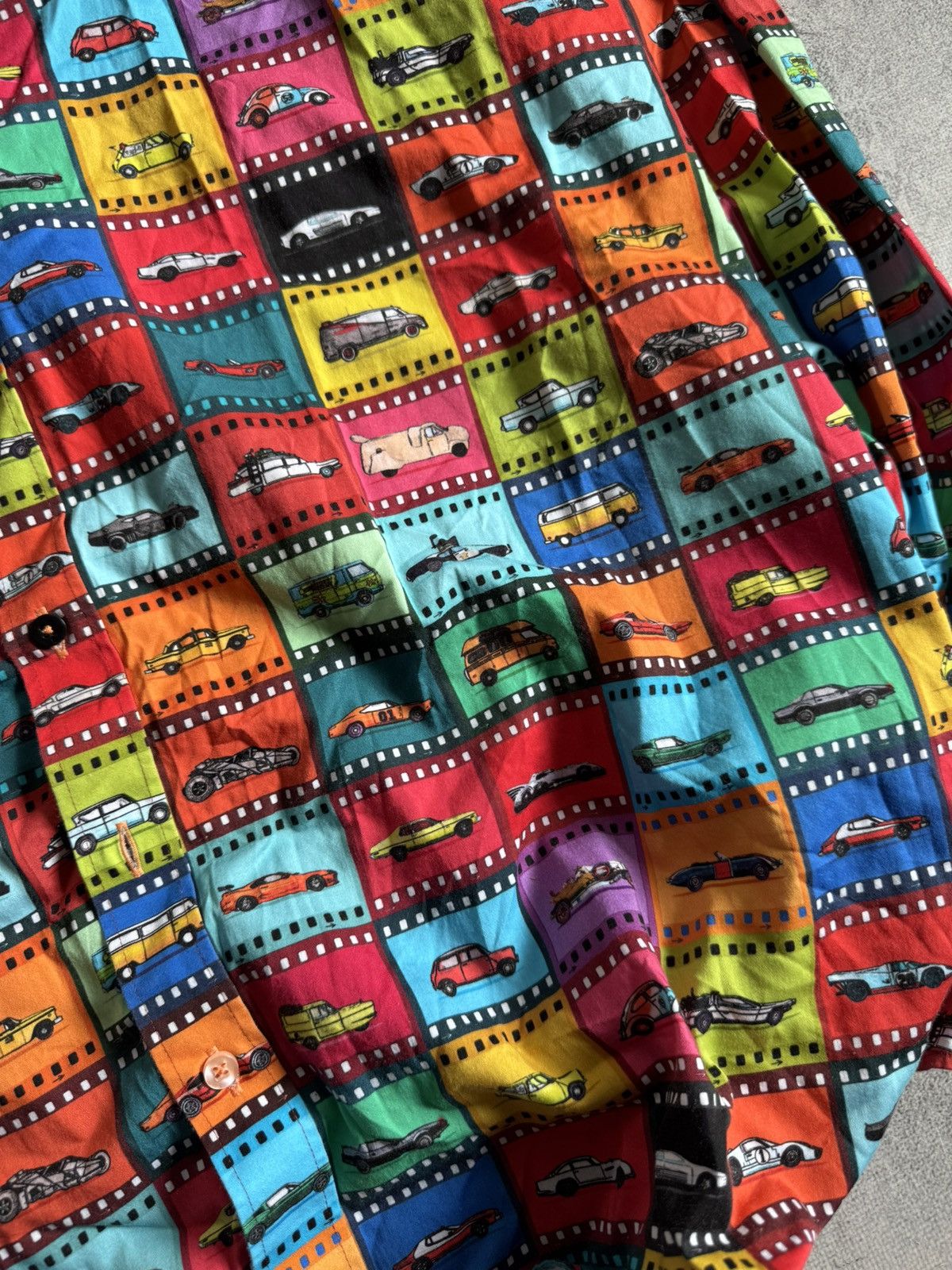 Vintage Mens Claudio Lugli Button Up Shirt Long Sleeve Car Print Size US XXL / EU 58 / 5 - 6 Thumbnail