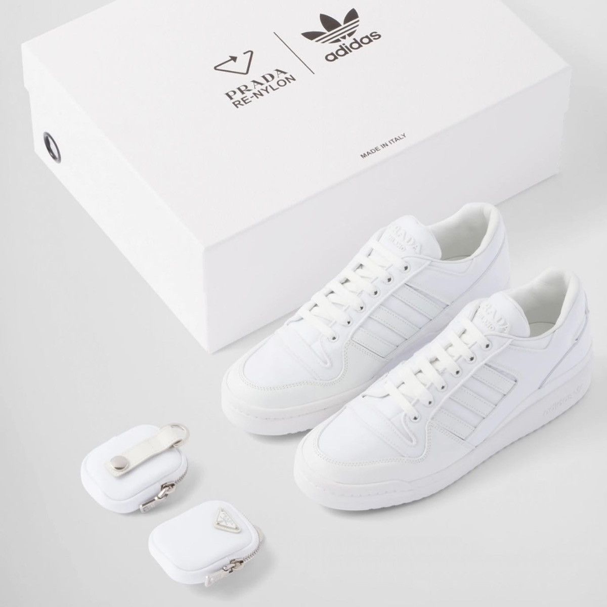 Adidas × Prada Prada x Adidas Re-Nylon Forum Low White Size US 10 / EU 43 - 9 Thumbnail