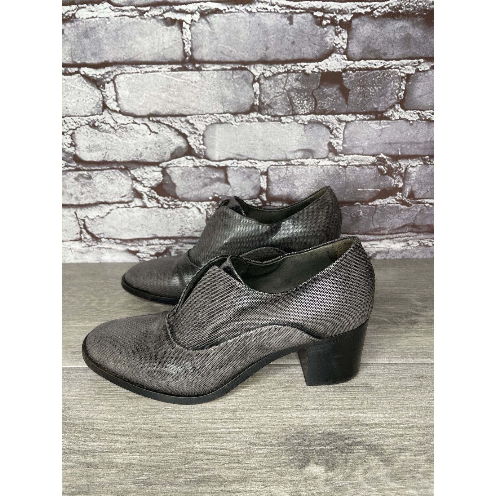 Other REED KRAKOFF Metal Gray Leather Slip On Loafer Heel Shoes Wo Size US 8 / IT 38 - 20 Thumbnail