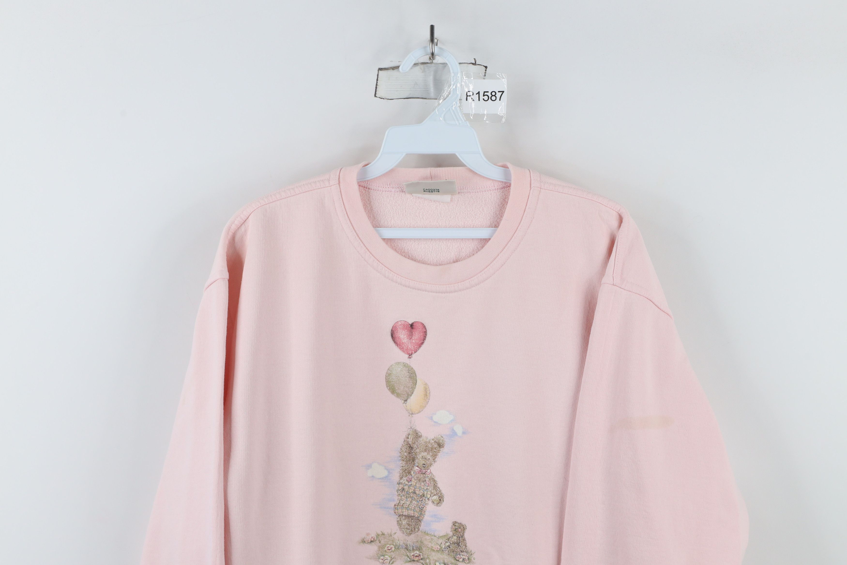 Vintage Vintage 90s Streetwear Balloon Teddy Bear Sweatshirt Size L / US 10 / IT 46 - 2 Thumbnail