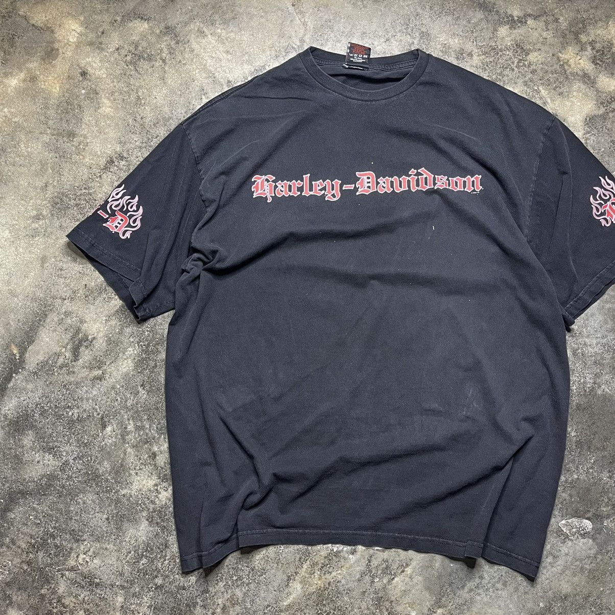 Harley Davidson × Vintage vintage harley davidson baggy fire thrashed tshirt Size US XXL / EU 58 / 5 - 1 Thumbnail
