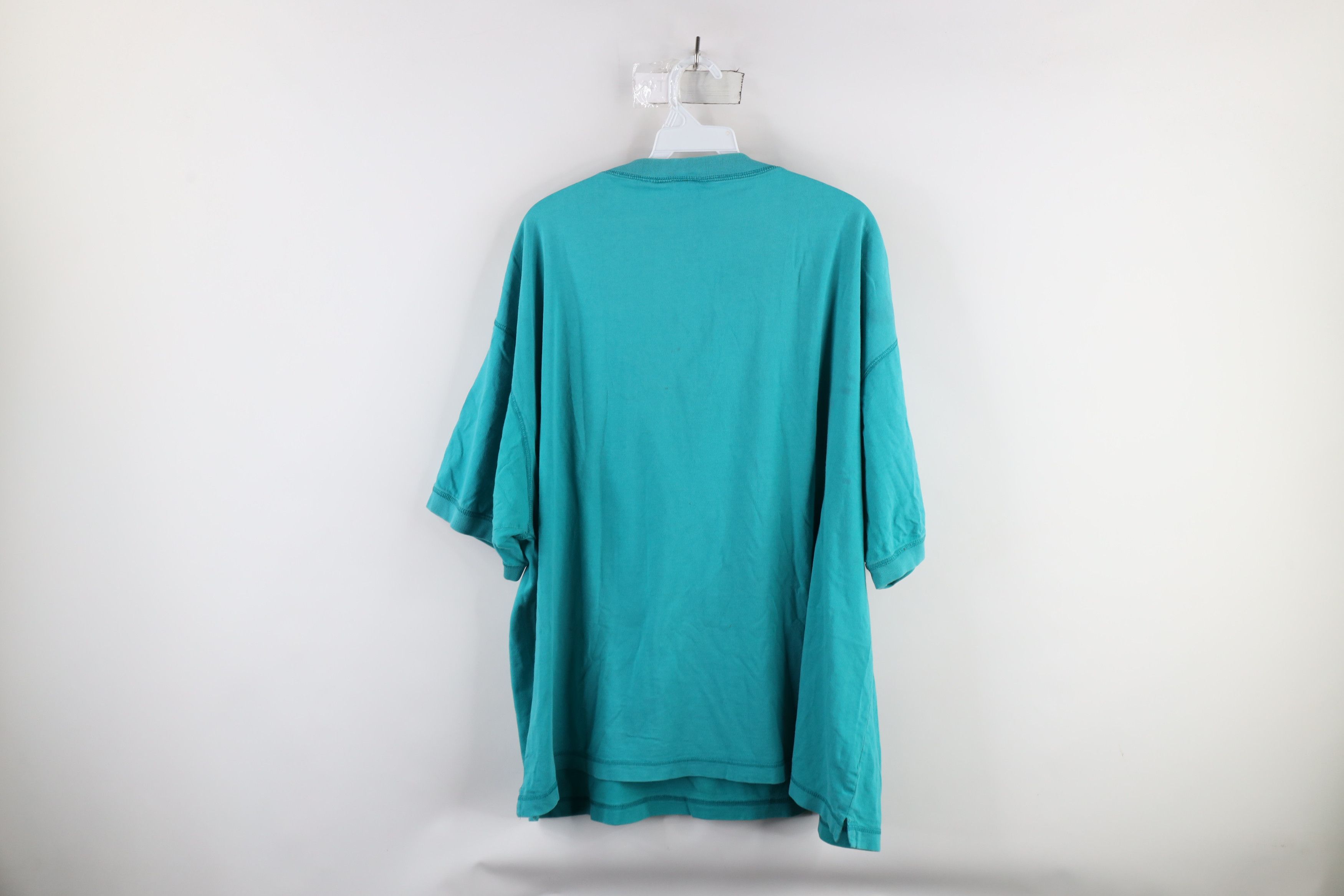 Vintage Vintage 90s Streetwear Short Sleeve Henley T-Shirt Teal Size US XXL / EU 58 / 5 - 13 Thumbnail