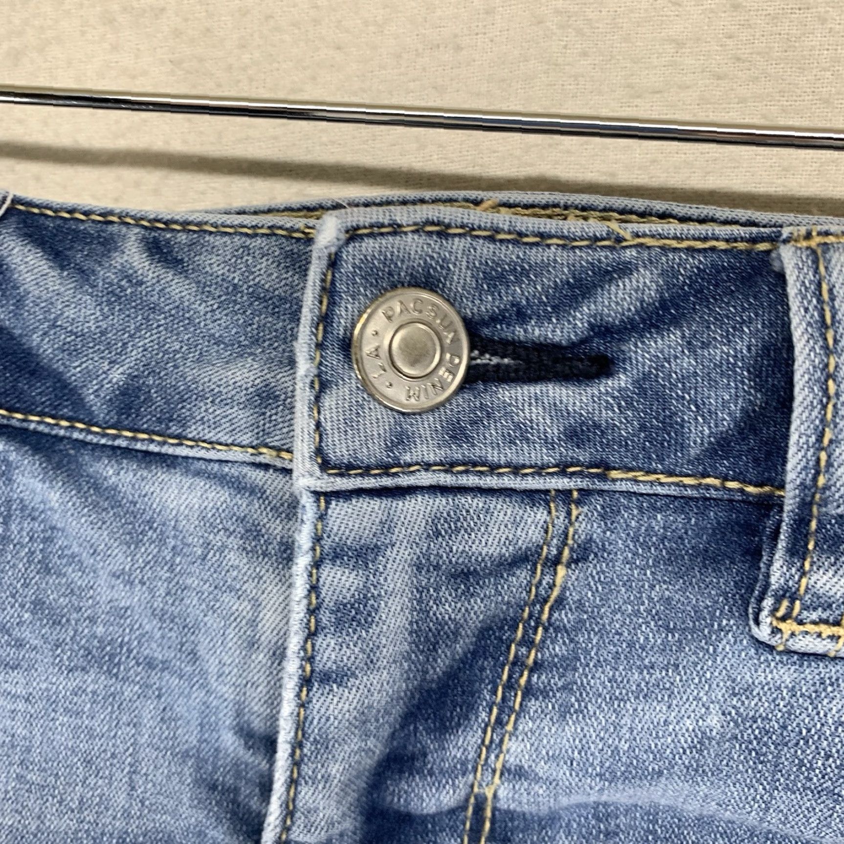 Pacsun PacSun Shorts Denim 24 Blue Distressed Shortie Cut Off Super Stretch Size 42" / US 20 - 7 Thumbnail