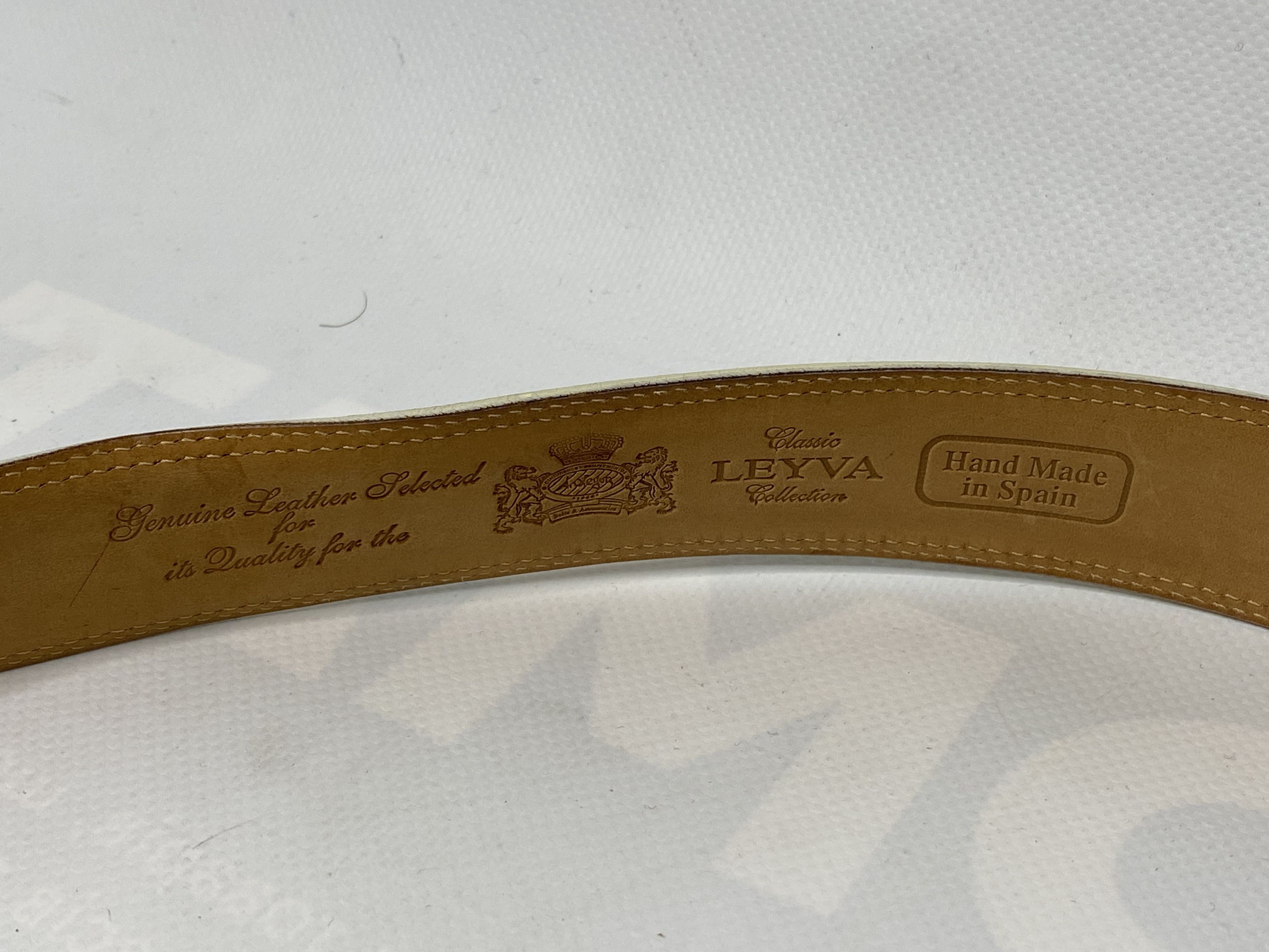 Handmade × Leather LEYVA BELT 100% LEATHER HAND MADE IN SPAIN 91 CM Size ONE SIZE - 3 Thumbnail