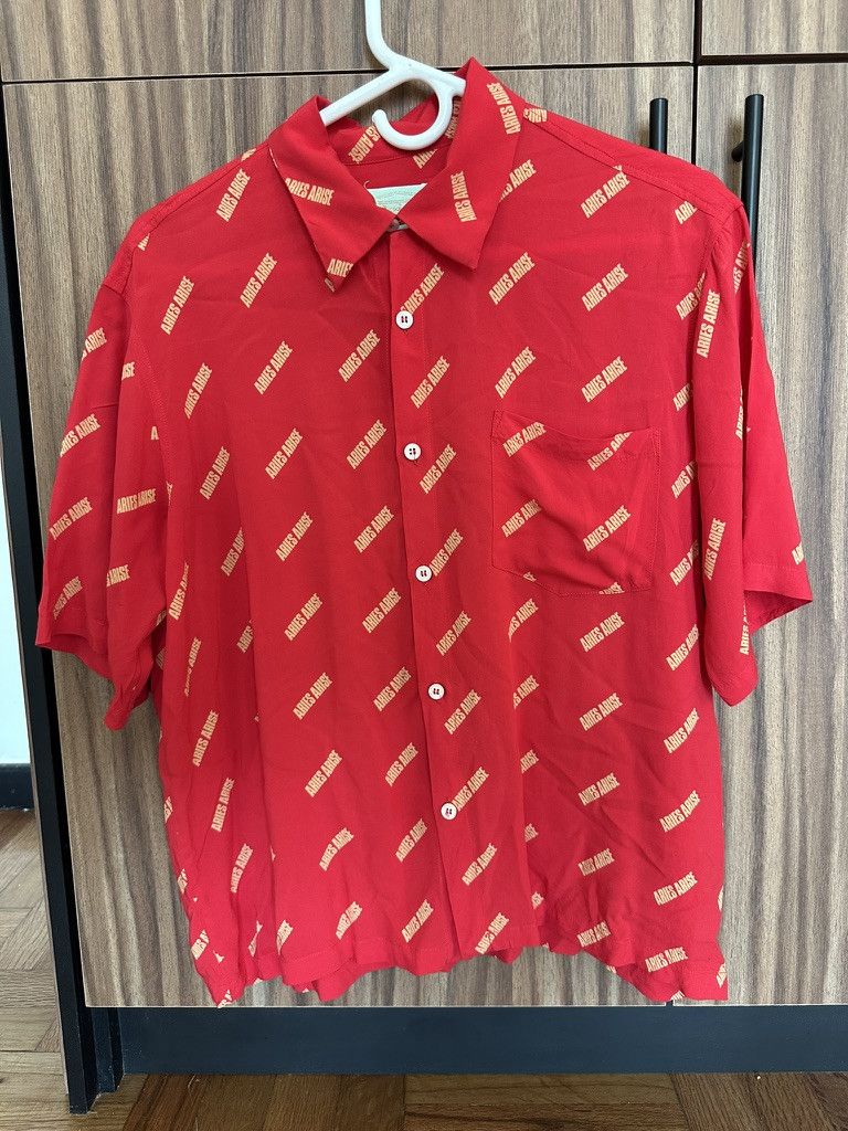 Aries Aries Arise All-Over Logo Red Bowling Shirt Size US S / EU 44-46 / 1 - 1 Thumbnail