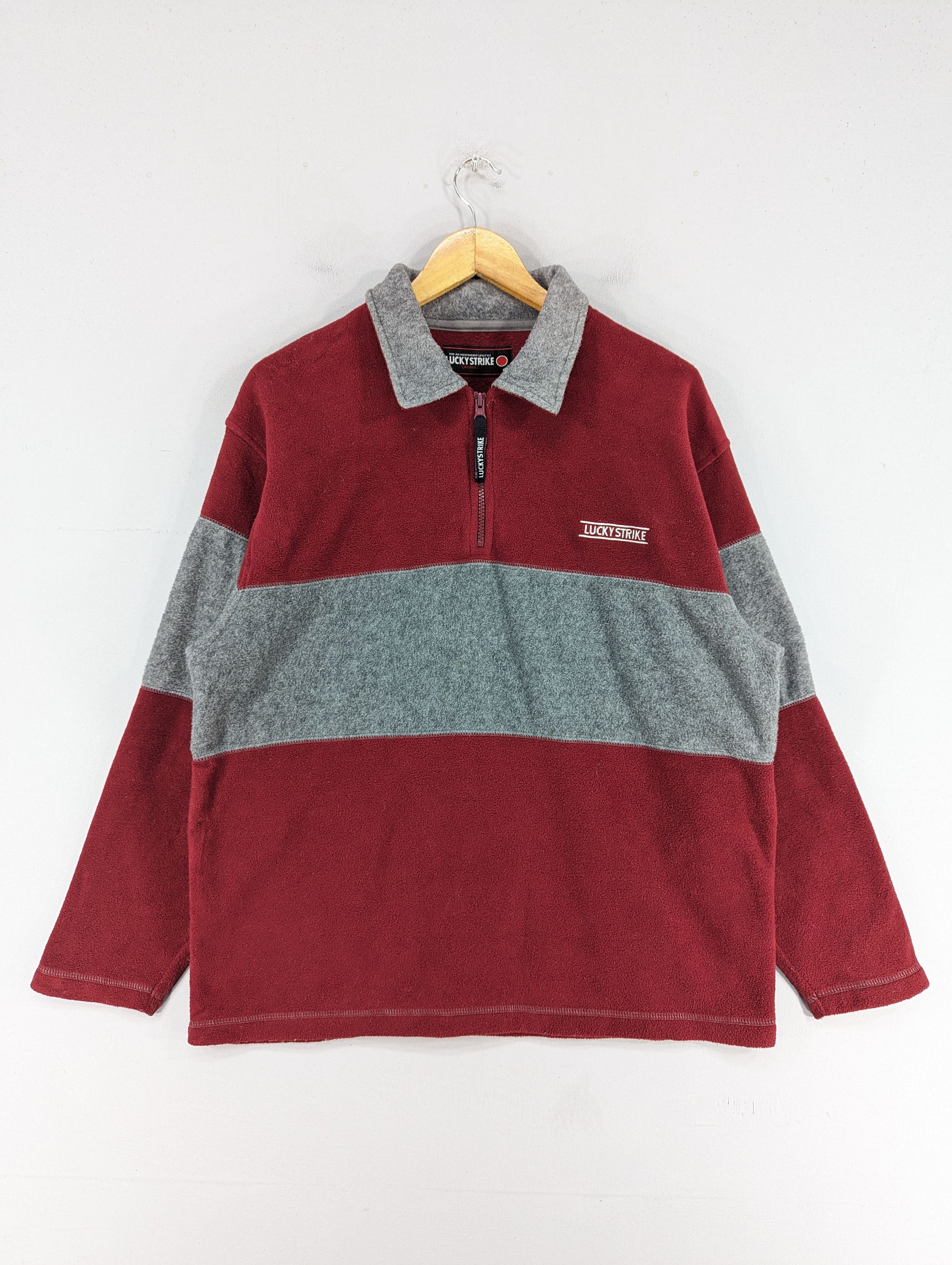 Sports Specialties × Vintage Vintage Lucky Strike Fleece Halfzipper Shirt Jacket Size US M / EU 48-50 / 2 - 1 Thumbnail