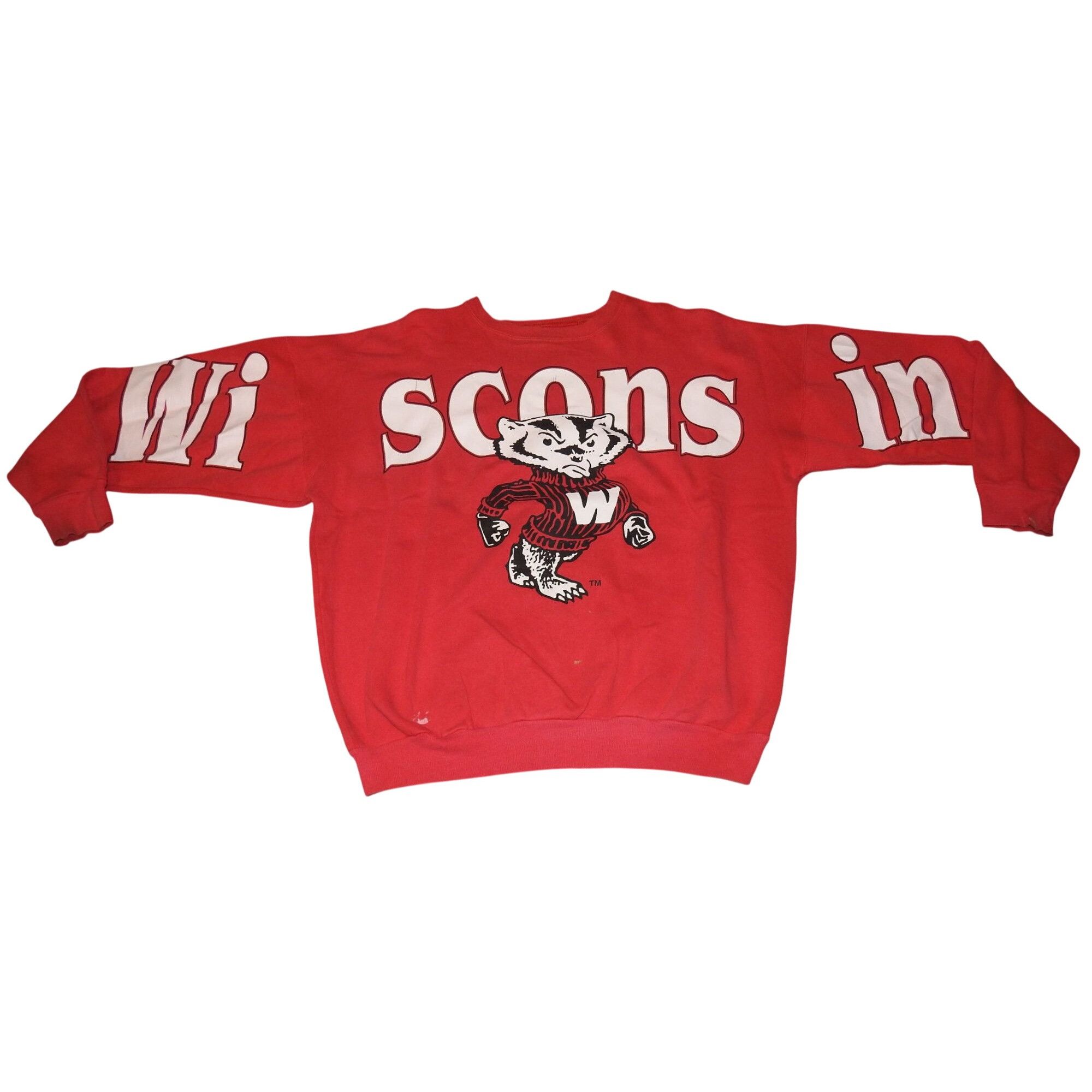 NCAA Vintage 90s University of Wisconsin Badgers Spell Out Crew N Size US XXL / EU 58 / 5 - 1 Thumbnail