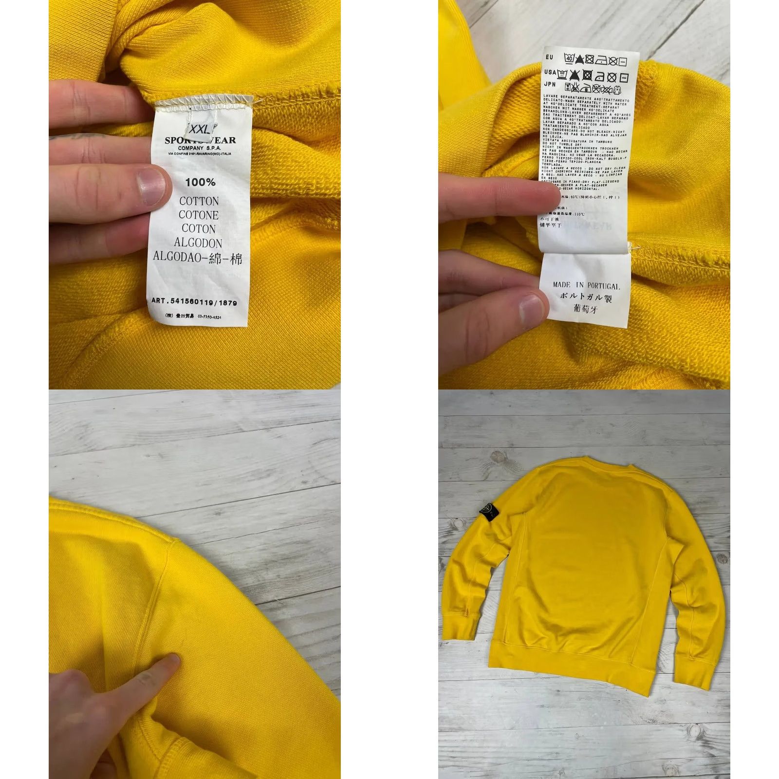 Stone Island VINTAGE Stone Island Sweatshirt Men 2XL Yellow Shirt Mens Size 2XL Cotton Logo Size US XXL / EU 58 / 5 - 10 Thumbnail
