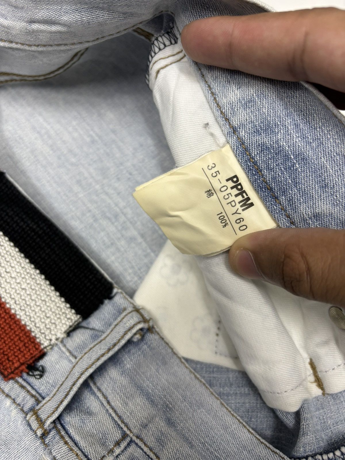 PPFM PPFM Blue Wash Number 25 Faded Logo Jeans Size US 32 / EU 48 - 11 Thumbnail