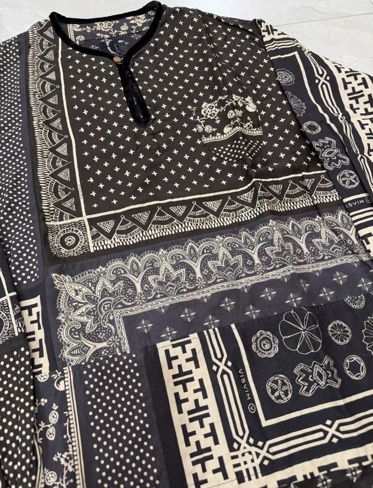 Visvim VISVIM 19SS ICT TUNIC P.O. Limited Black Paisley Shirt J34 Size US S / EU 44-46 / 1 - 4 Thumbnail