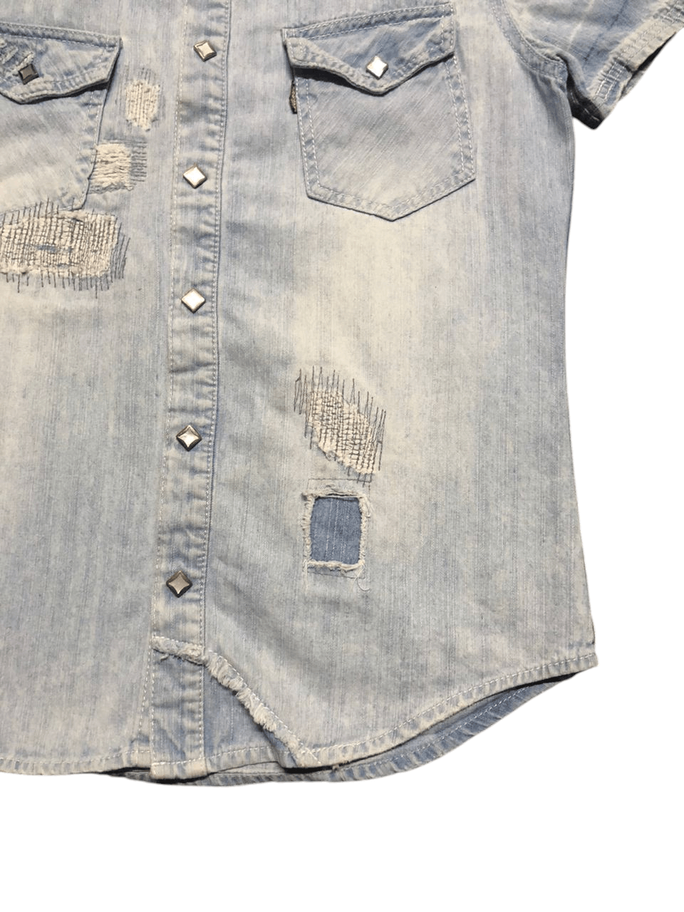 JACKROSE Jackrose Patchwork Denim Western Shirt Rare Design Size US S / EU 44-46 / 1 - 8 Thumbnail
