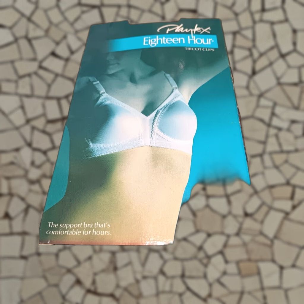 Vintage Playtex 18 Hour Bra 36D Wireless White Solid Comfort Straps Womens