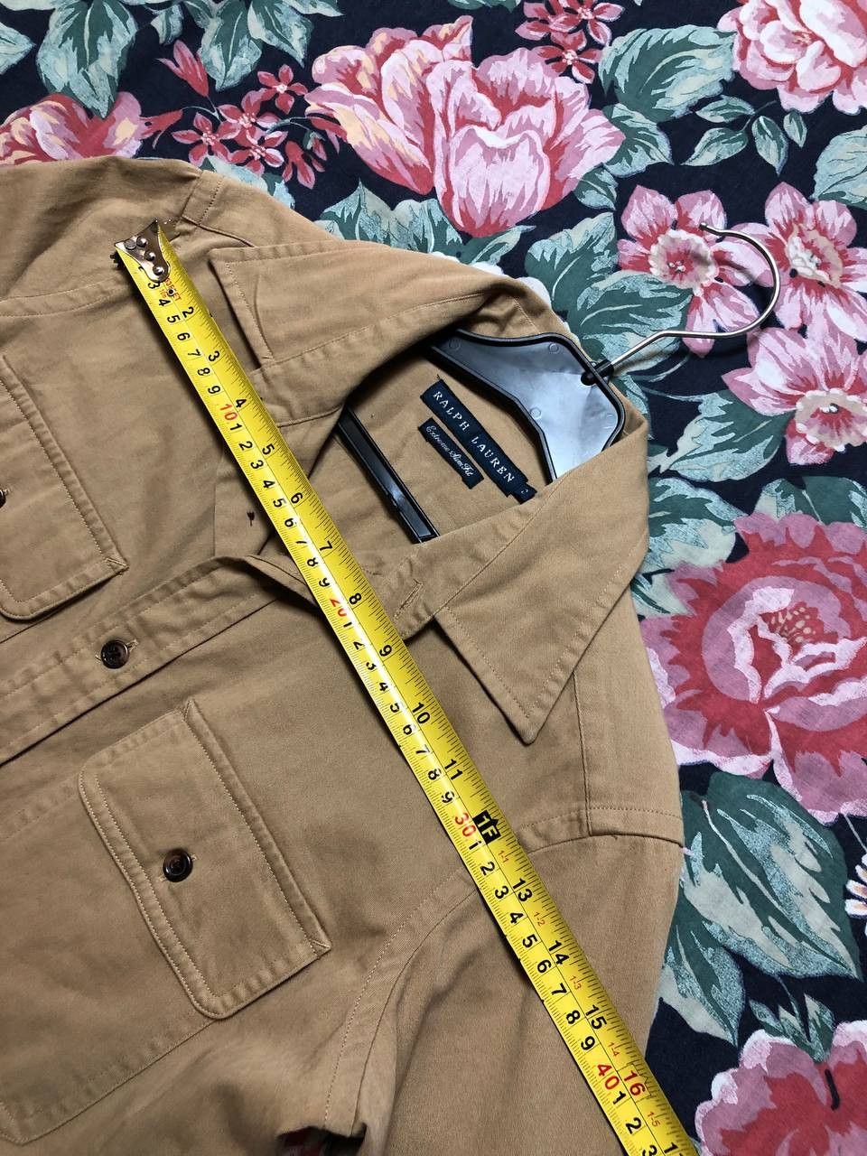 Polo Ralph Lauren Ralph Lauren Leather-Trim Twill Shirt Tan Brown Safari Size M / US 6-8 / IT 42-44 - 10 Thumbnail