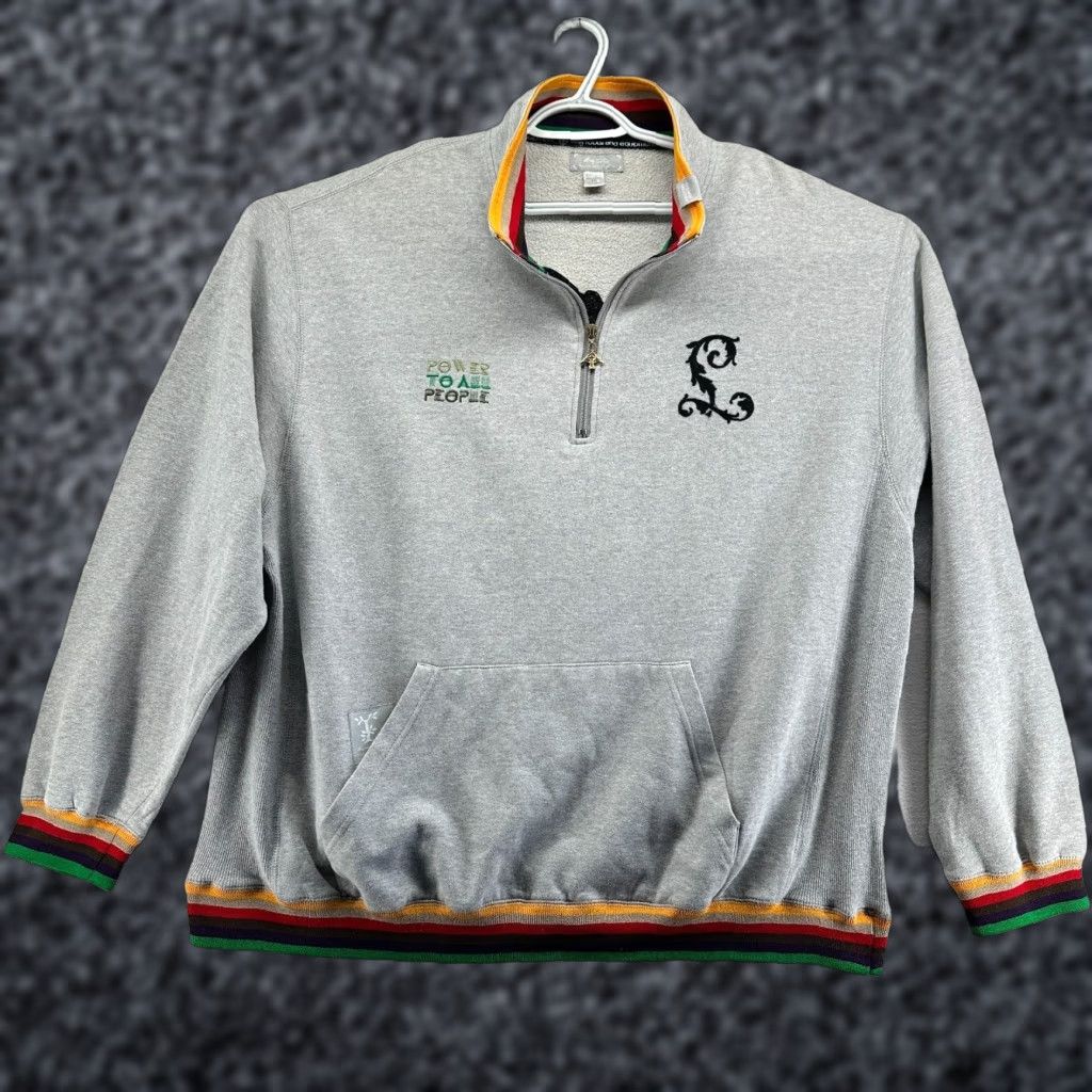 LRG Power To All People Pullover Sweatshirt Gray 4XL Long Sleeve Pockets Men