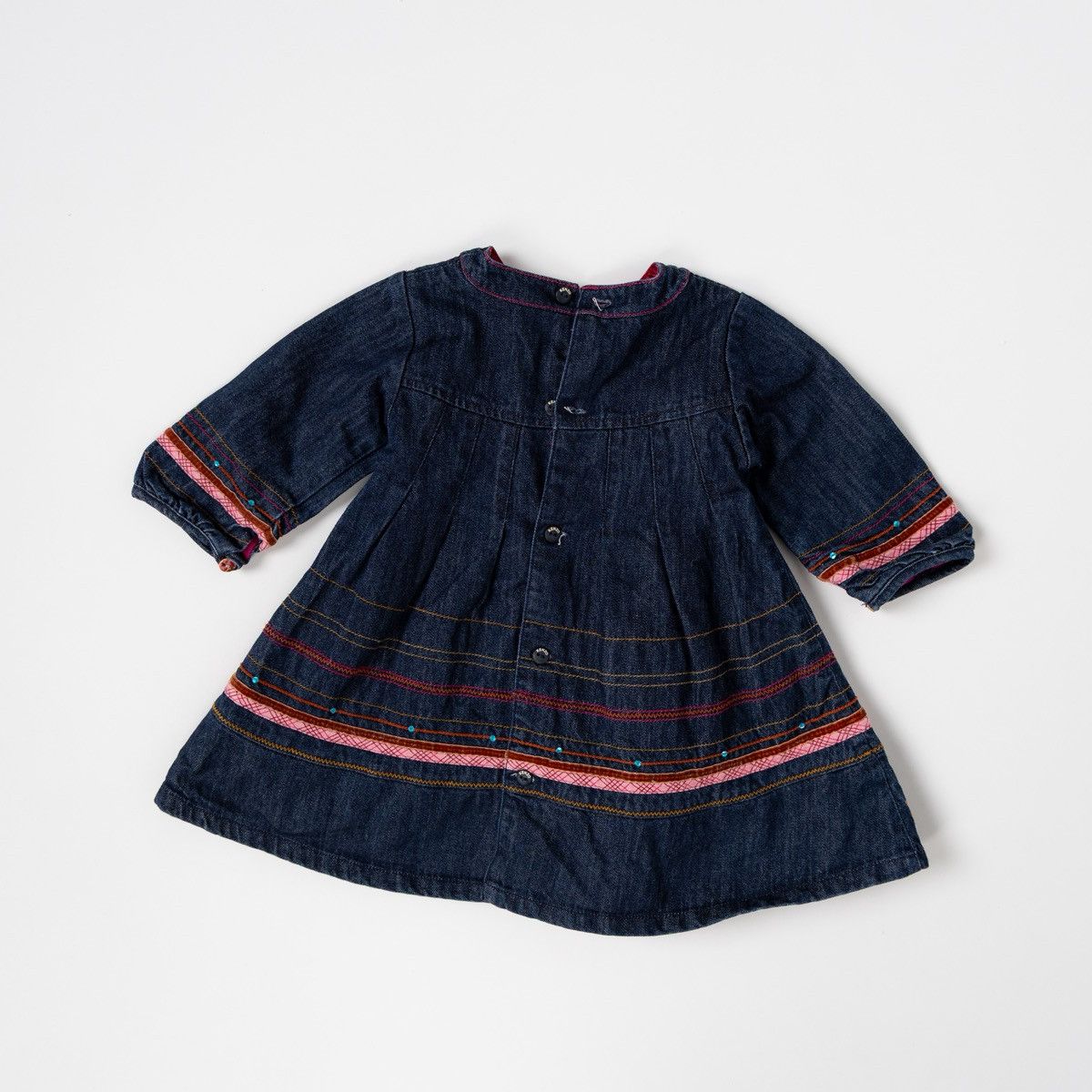 Kenzo Kenzo Kids Girls Denim Dress Embroidered Floral Blue Rare Size XXS / US 00 / IT 34 - 1 Thumbnail