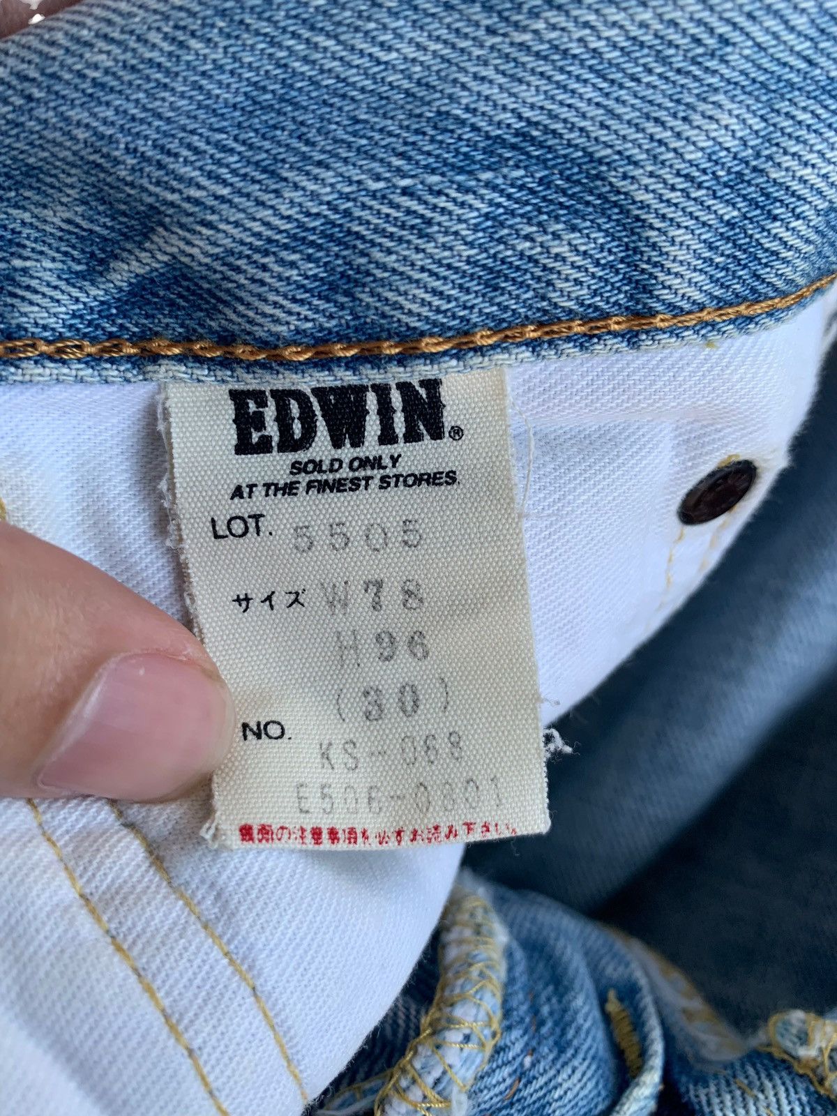 Edwin × If Six Was Nine × Jean VINTAGE EDWIN 505X SELVEDGE FADED DISTRESSED DENIM Size US 30 / EU 46 - 16 Thumbnail