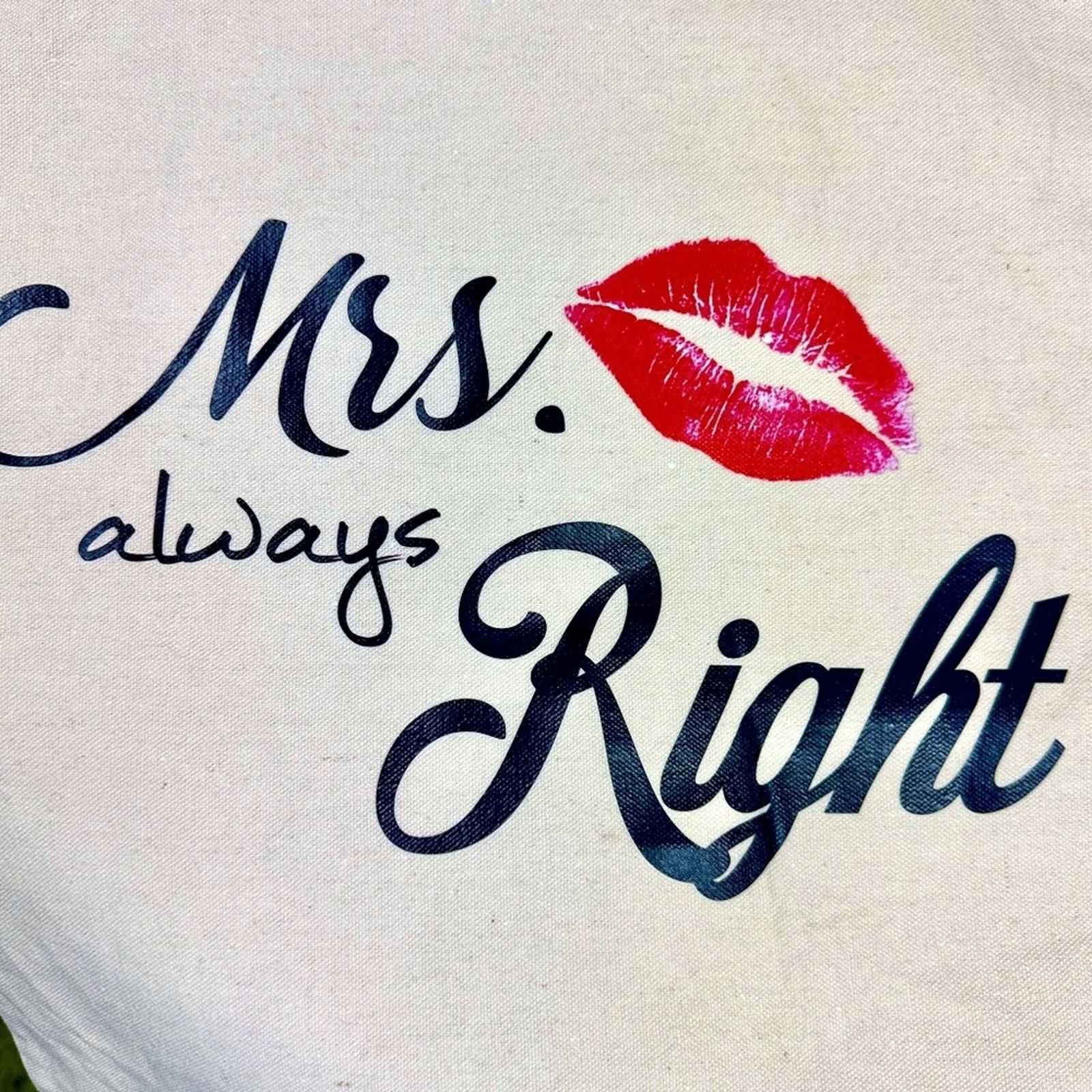 Other Love of Fashion Mrs Always Right Canvas Tote Bag Size ONE SIZE - 3 Thumbnail
