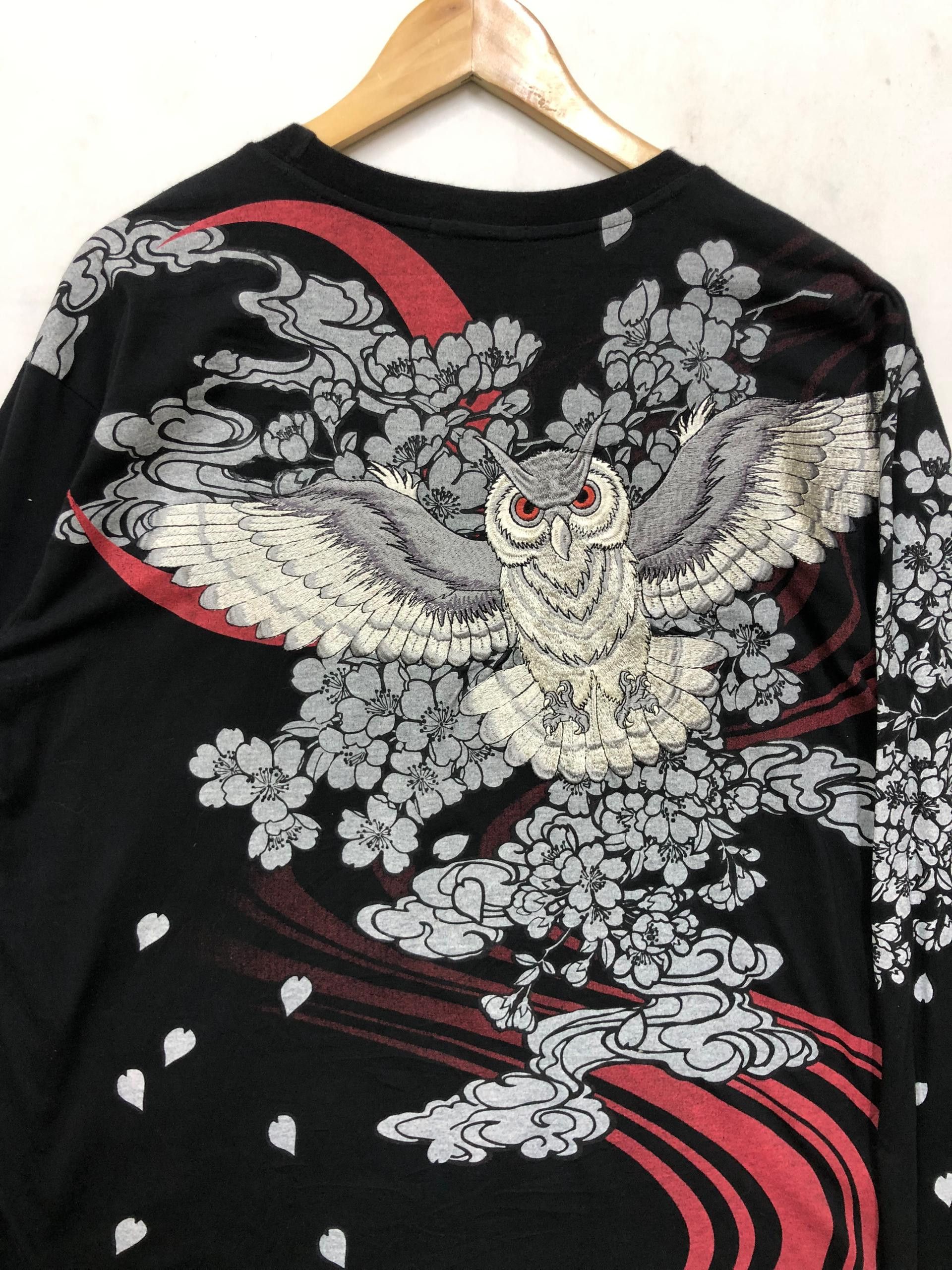 Japanese Brand OWL YAKUZA STYLE FUGUTAITEN EMBROIDED Size US XL / EU 56 / 4 - 5 Thumbnail