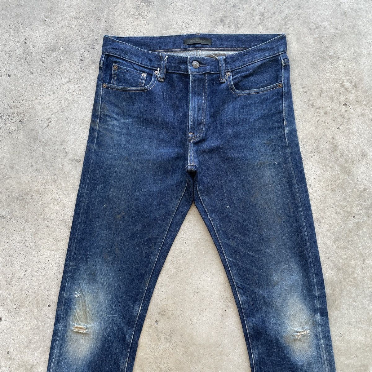 Japanese Brand W32💥 Vintage Japan Skinny Distressed Jeans Selvedge Pants Size US 32 / EU 48 - 3 Thumbnail