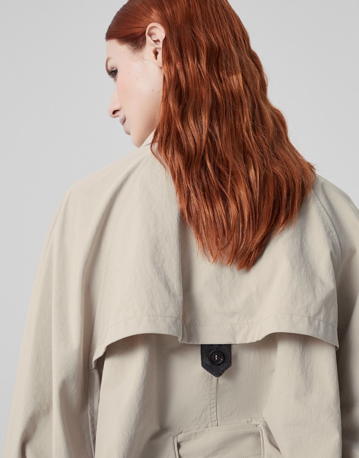 Brunello Cucinelli o1la1rc1a0225 Gabardine Coat in Beige Size L / US 10 / IT 46 - 3 Thumbnail