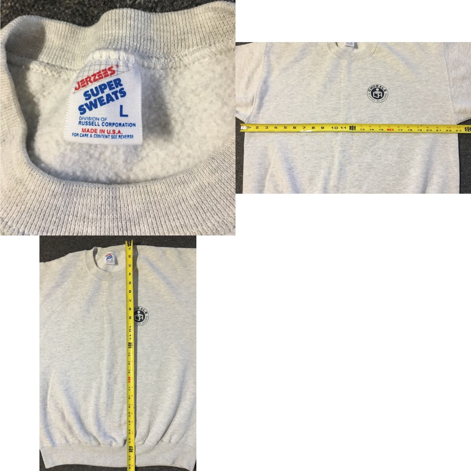Jerzees Vtg 90s Chorale Sing Sweatshirt L USA Jam Grunge Music Theater 80s Acting Jerzees Sweatshirt Men's Gray Size L Size US L / EU 52-54 / 3 - 8 Thumbnail
