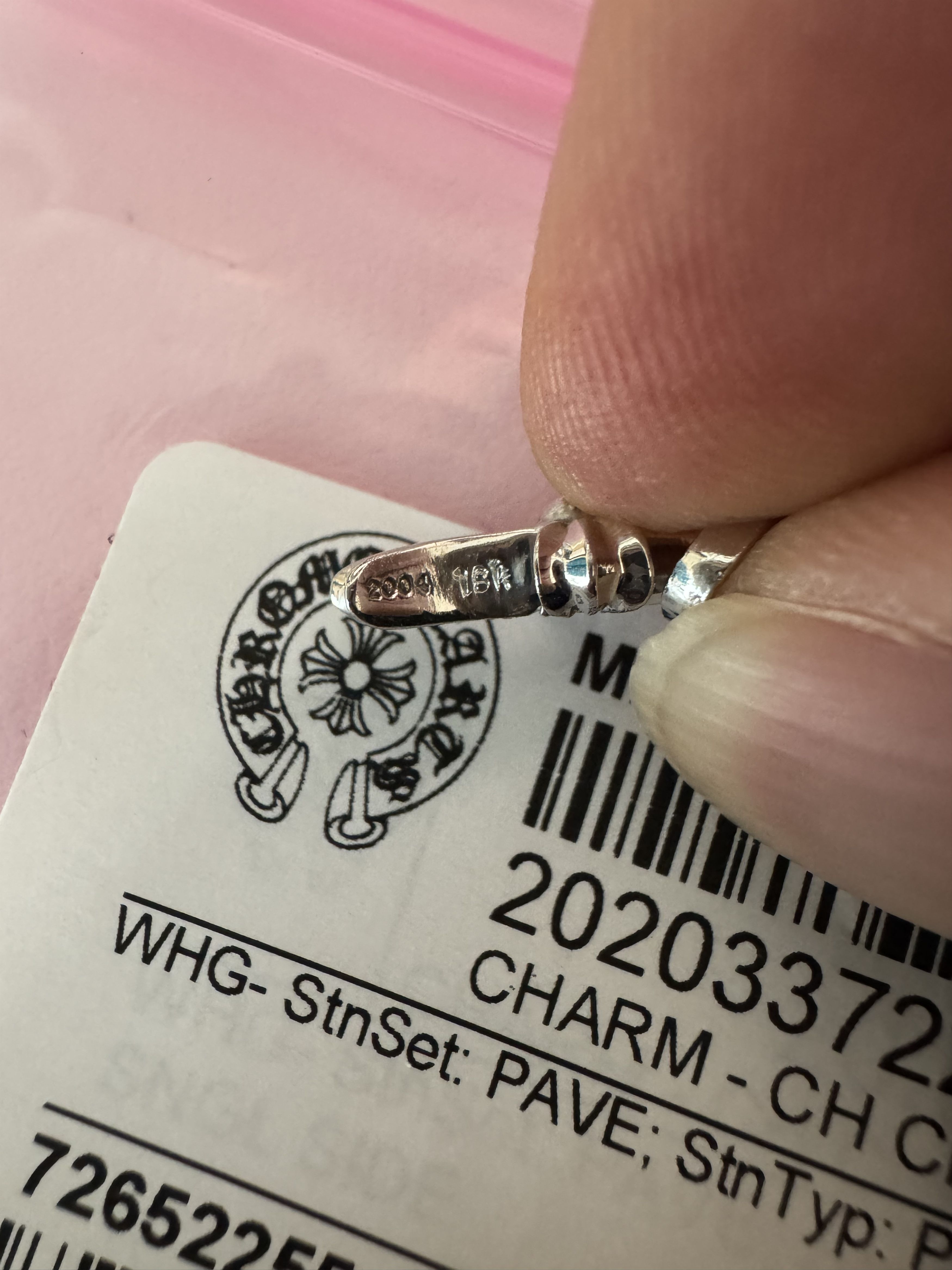 Chrome Hearts Chrome Hearts 18K White Gold Pink Babyfat Cross Pendant Size ONE SIZE - 3 Thumbnail