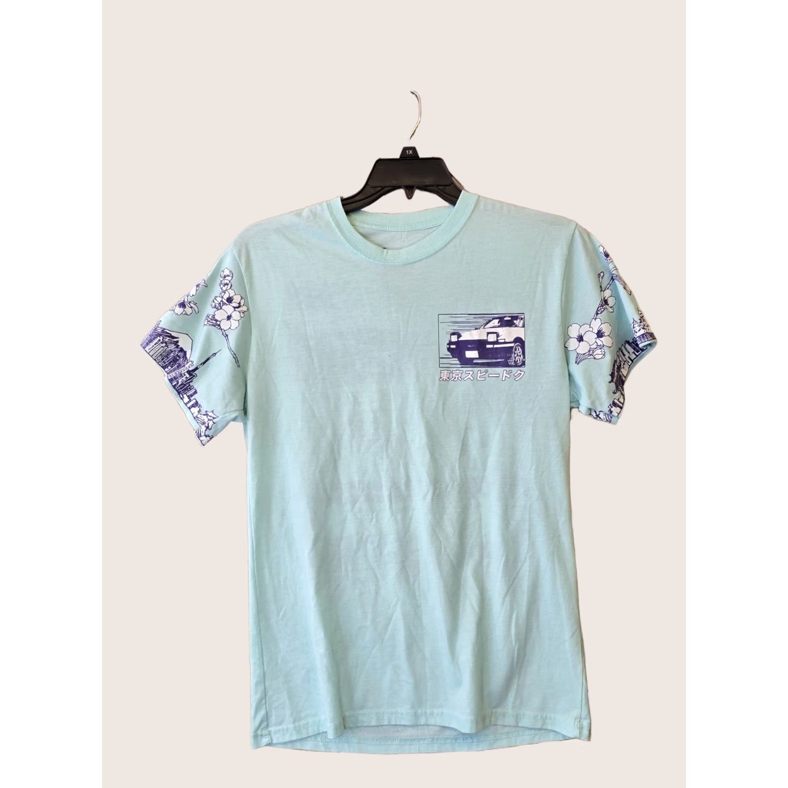 Vintage Fresh Laundry Tokyo Racing Club Disorderly Conduct T-shirt - Blue - Size M - Men - Cotton Polyester - Short Sleeve - Crew Neck - Graphic Print - 90s? Size US M / EU 48-50 / 2 - 1 Thumbnail