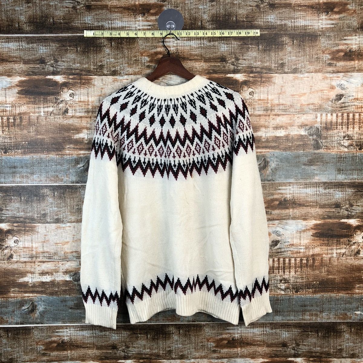 GU DL GU White navajo japan sweatshirt Knitwear #C580 Size US L / EU 52-54 / 3 - 12 Thumbnail