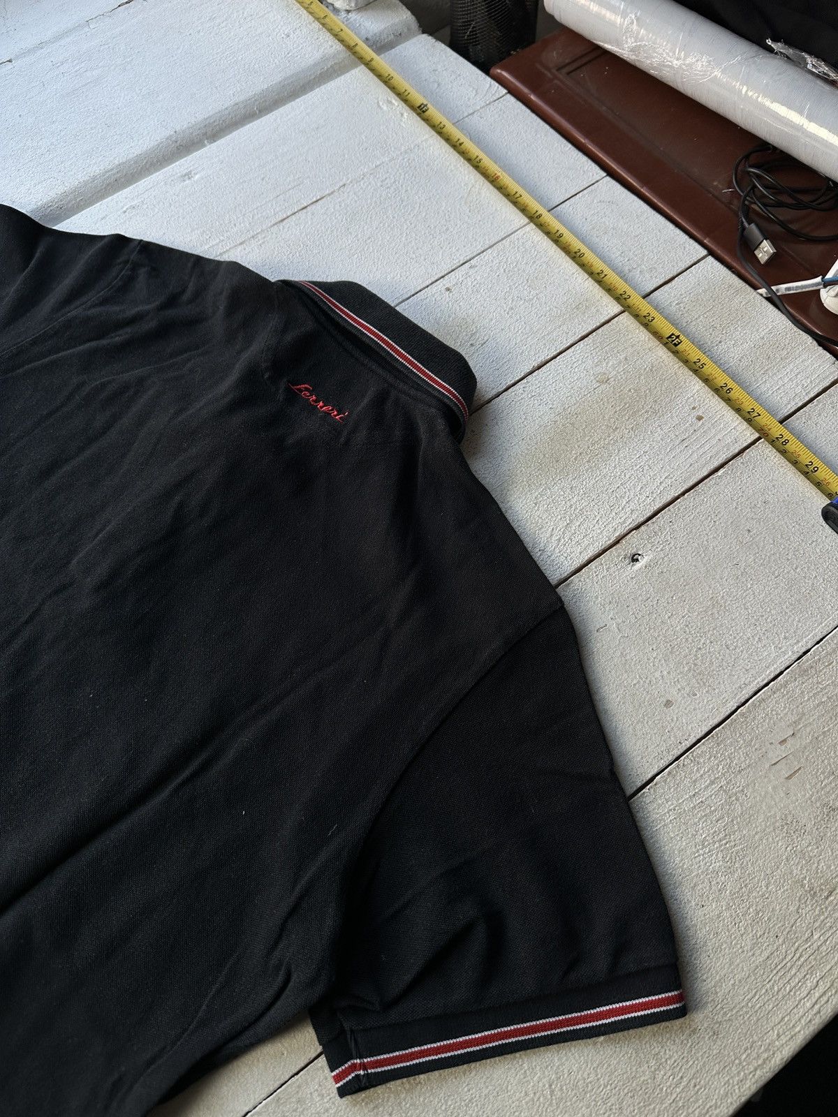Ferrari 🚨RACING FERRARI BLACK POLO LOGO SPORT TEE MEN BLACK FADE Size US XL / EU 56 / 4 - 9 Thumbnail