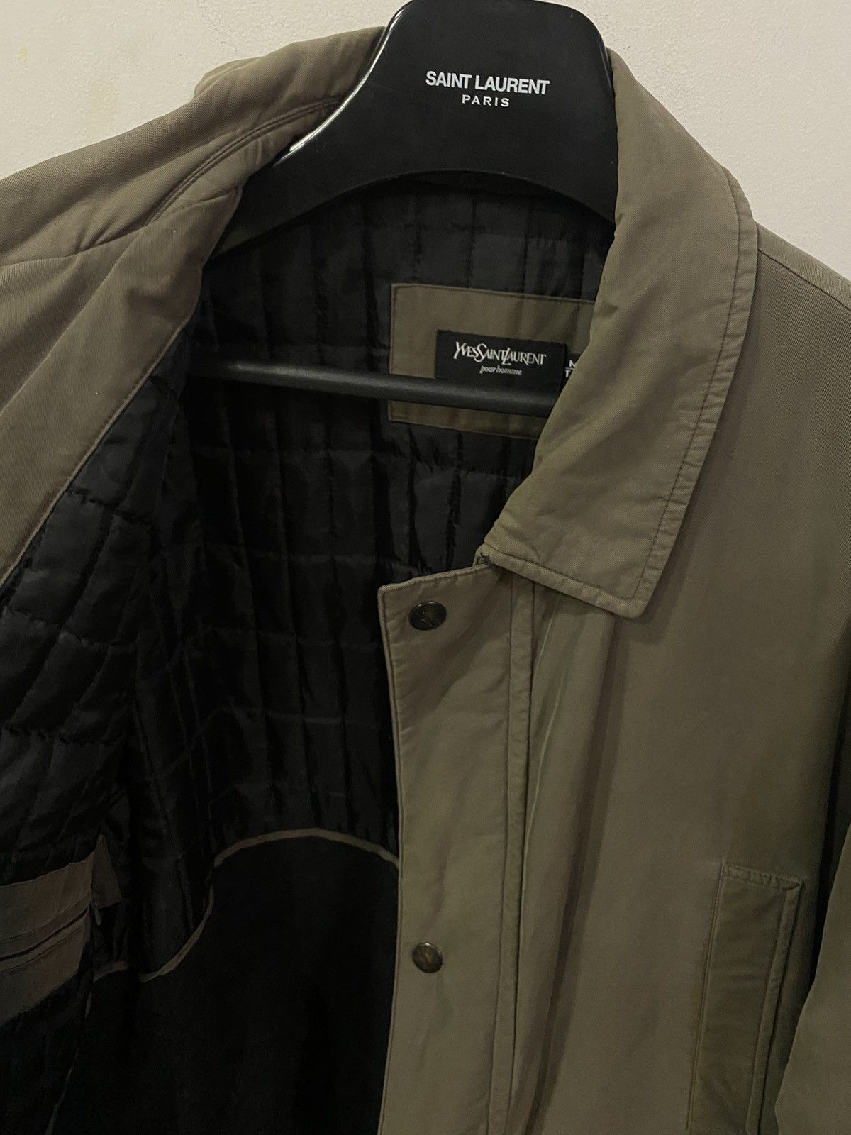 Yves Saint Laurent 90s Warm YSL Jacket Khaki Beige Parka Size US M / EU 48-50 / 2 - 18 Thumbnail