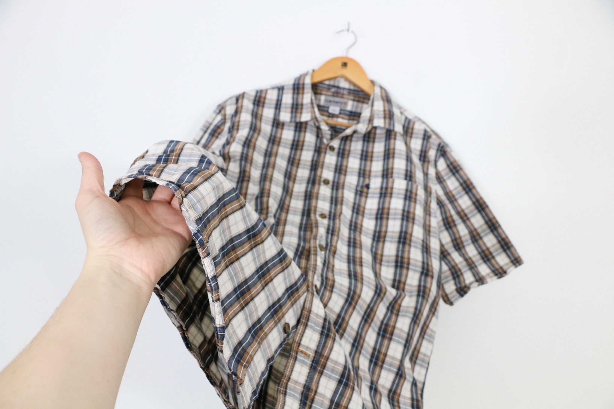 Carhartt Carhart Brown Plaid Button Up Size US L / EU 52-54 / 3 - 3 Thumbnail