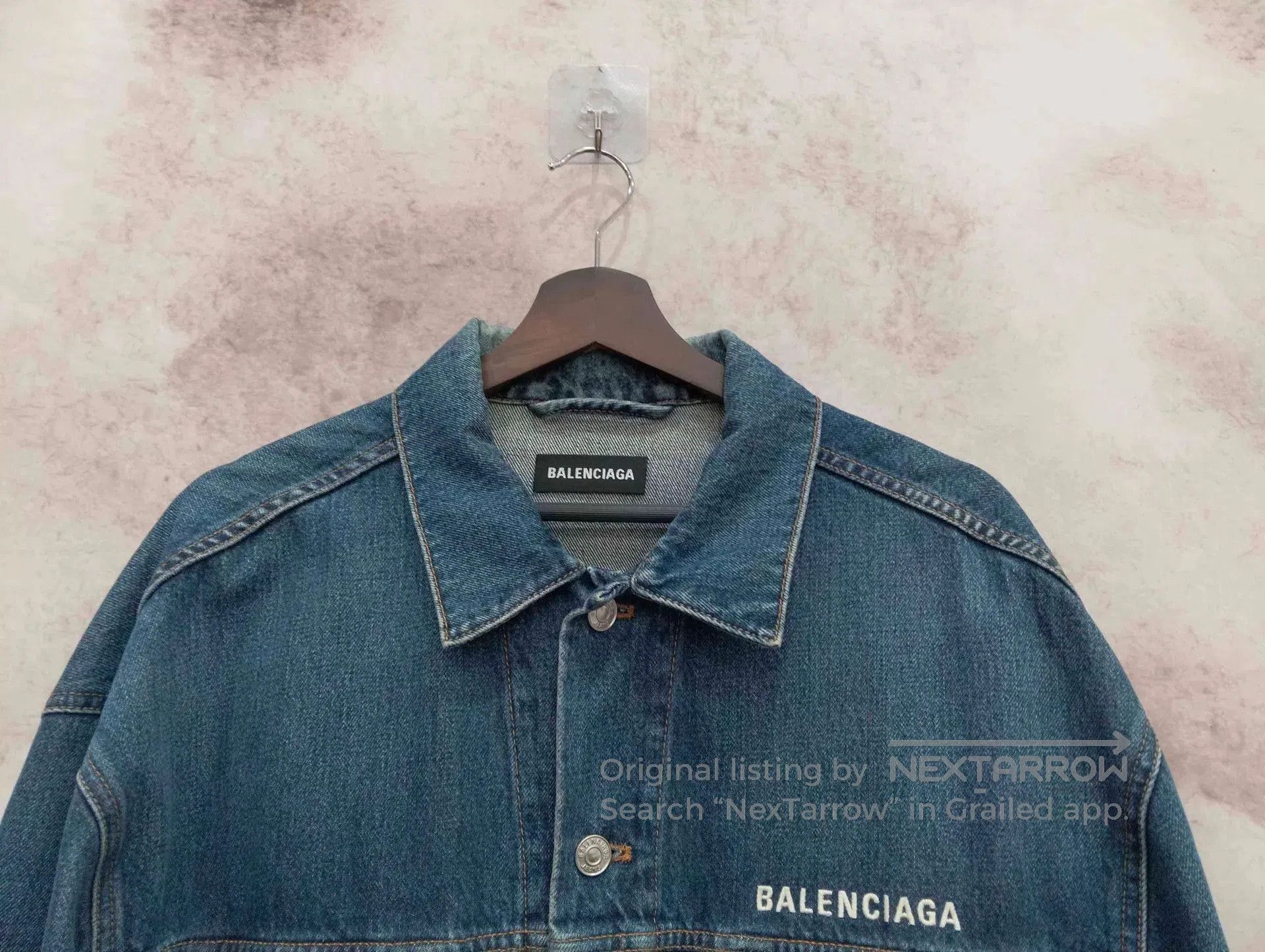 Balenciaga Blue Denim Jacket with Button Closure . Size US M / EU 48-50 / 2 - 6 Thumbnail