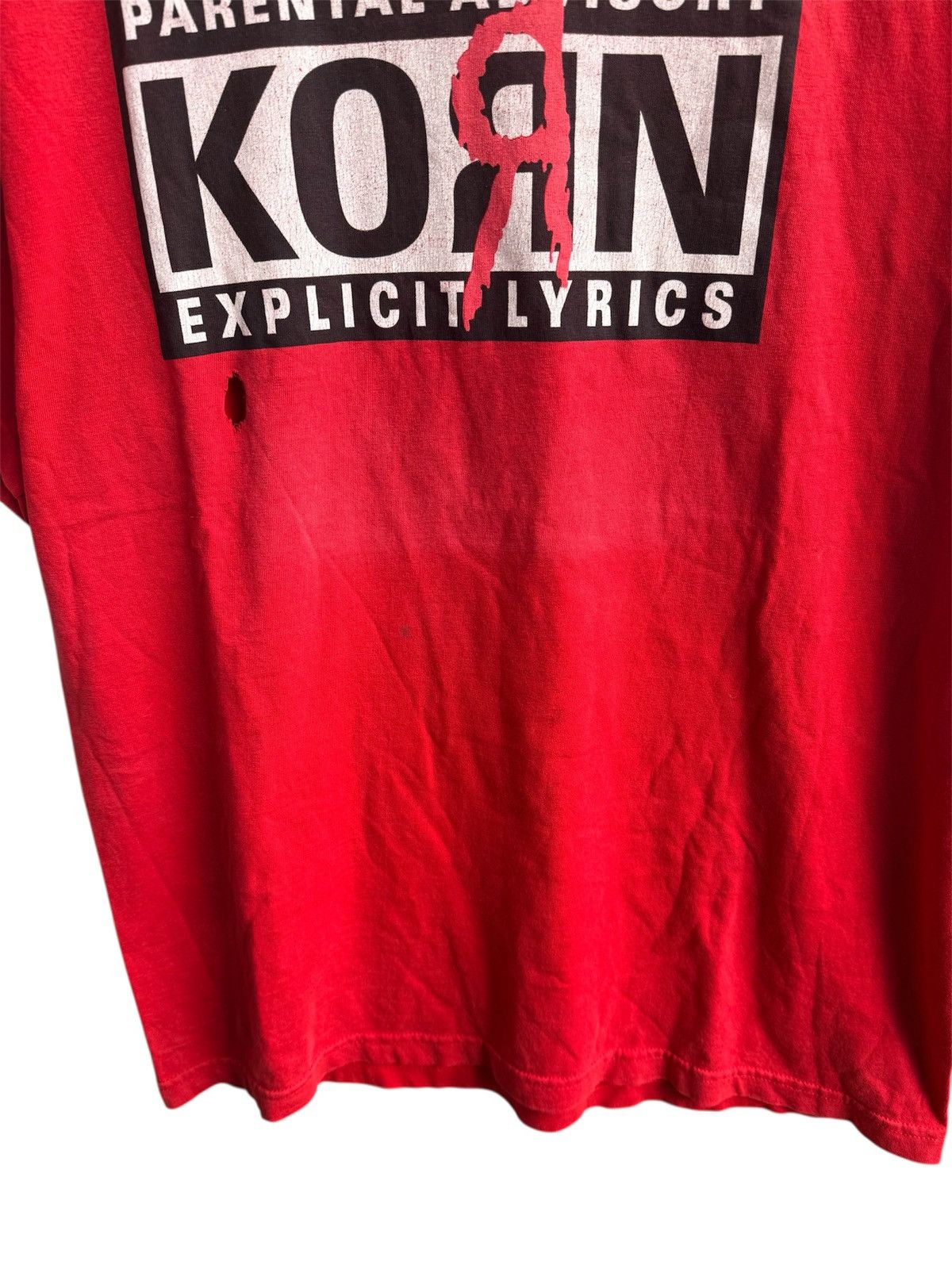 Band Tees × Vintage Vintage Distressed Korn Parental Advisory band tee Size US L / EU 52-54 / 3 - 7 Thumbnail
