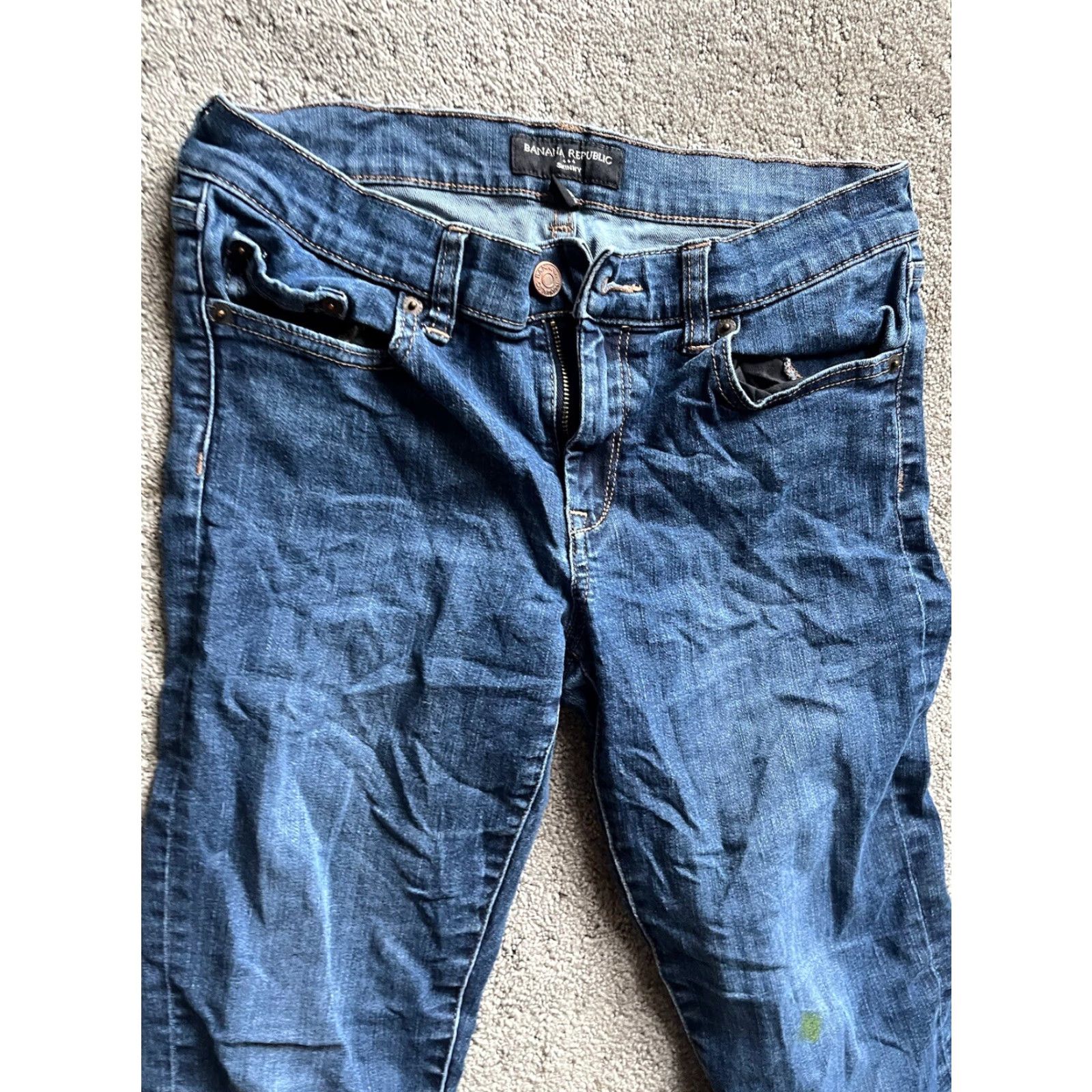 Banana Republic Banana Republic Women's Skinny Jeans 27 Blue Denim Dark Wash Slim Fit Size 27" / US 4 / IT 40 - 2 Thumbnail