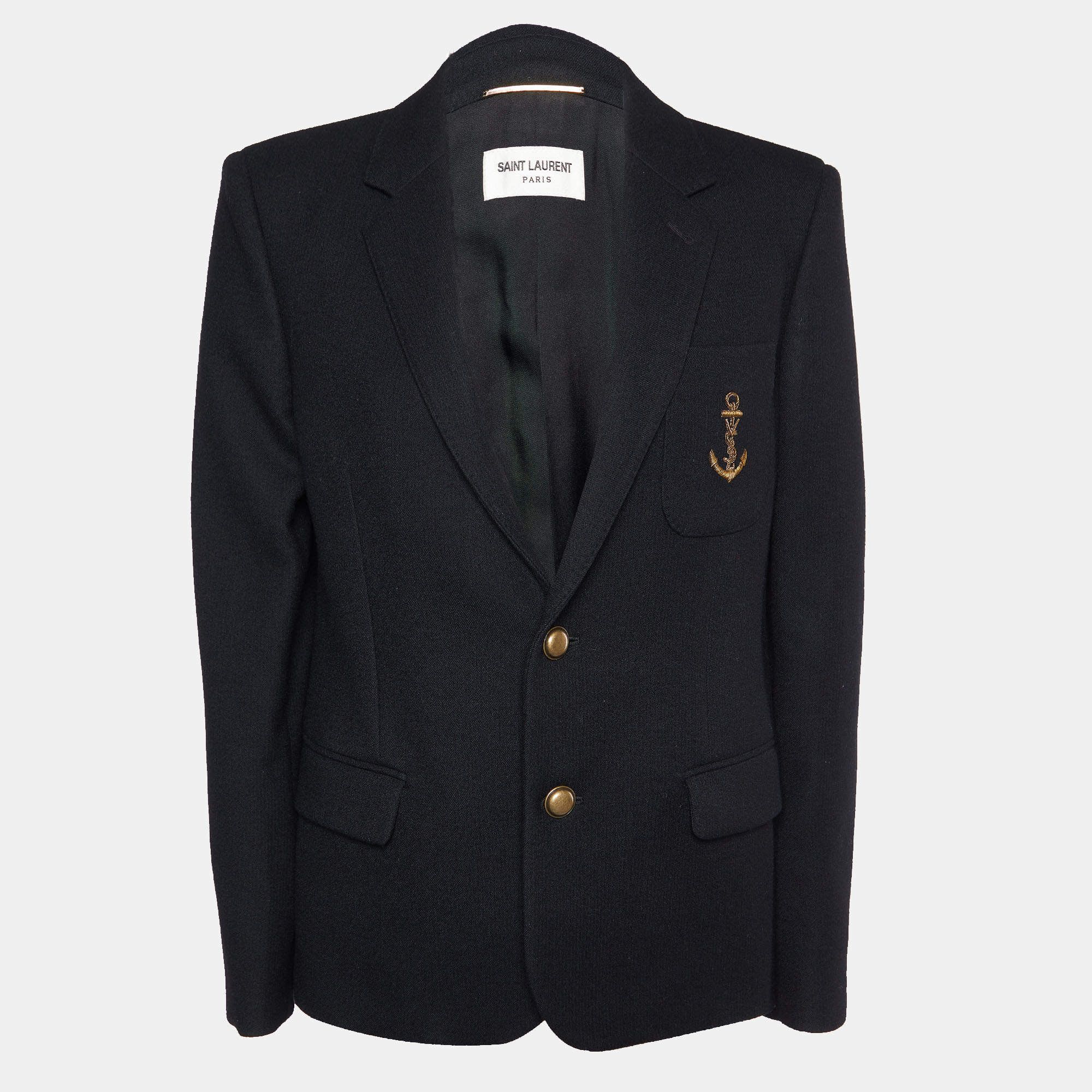 Saint Laurent Paris o1bcso1str1124 Blazer in Black Size XS / US 0-2 / IT 36-38 - 1 Thumbnail