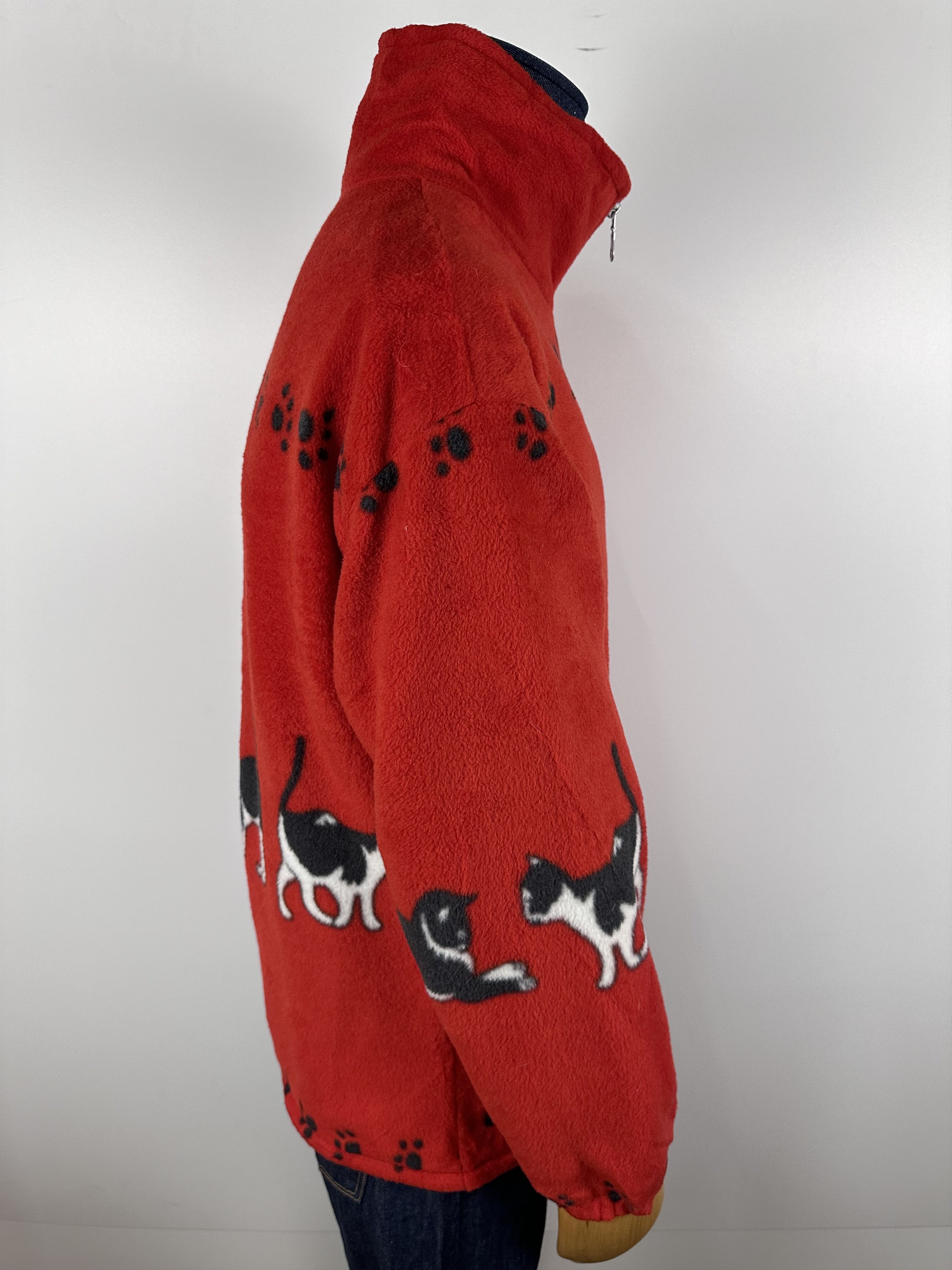 Vintage Vintage Cats Fleece Jacket Sherpa Warm Overprint Nature Sz S Size US S / EU 44-46 / 1 - 7 Thumbnail